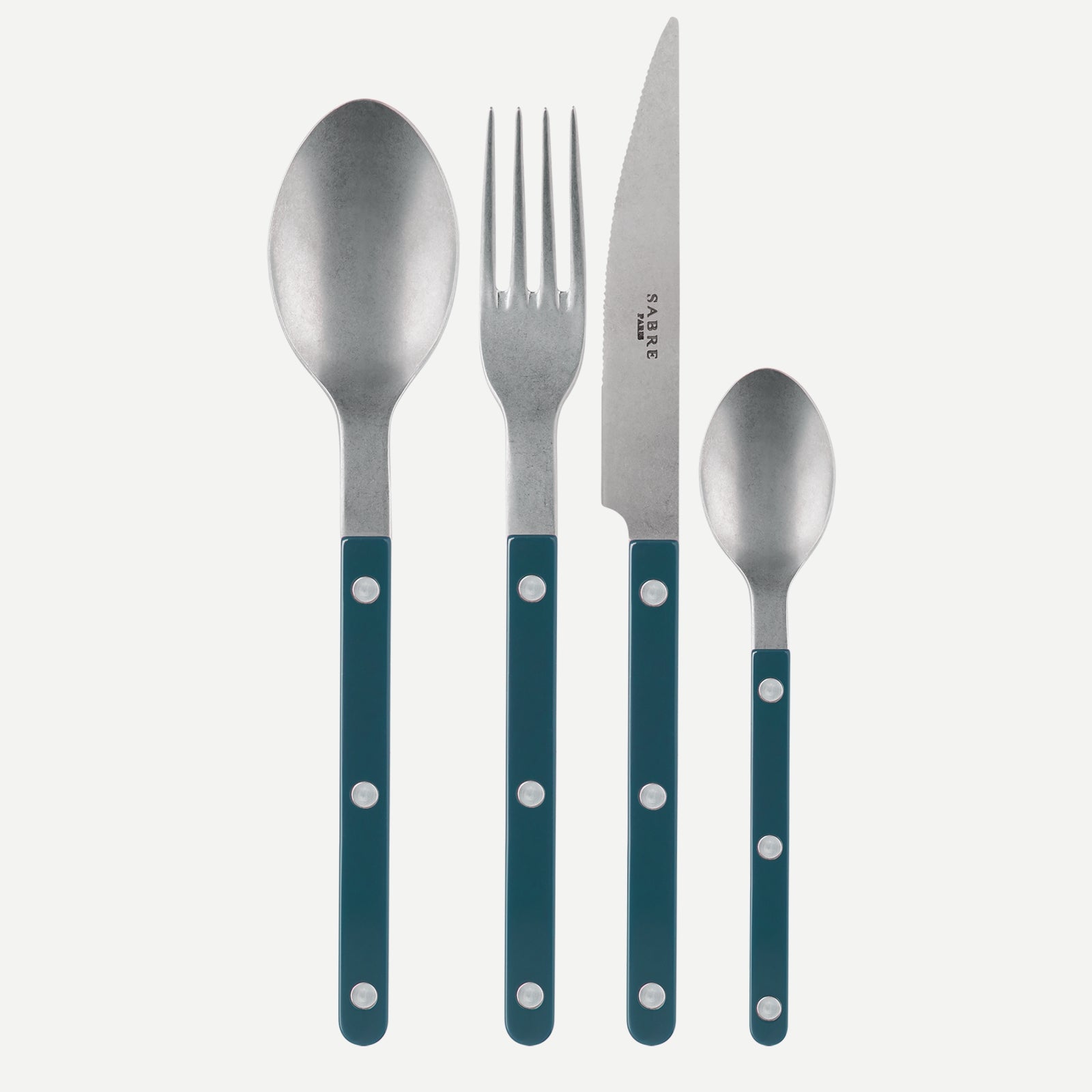Bistrot Vintage Solid, Aquamarine - 4 pieces cutlery set