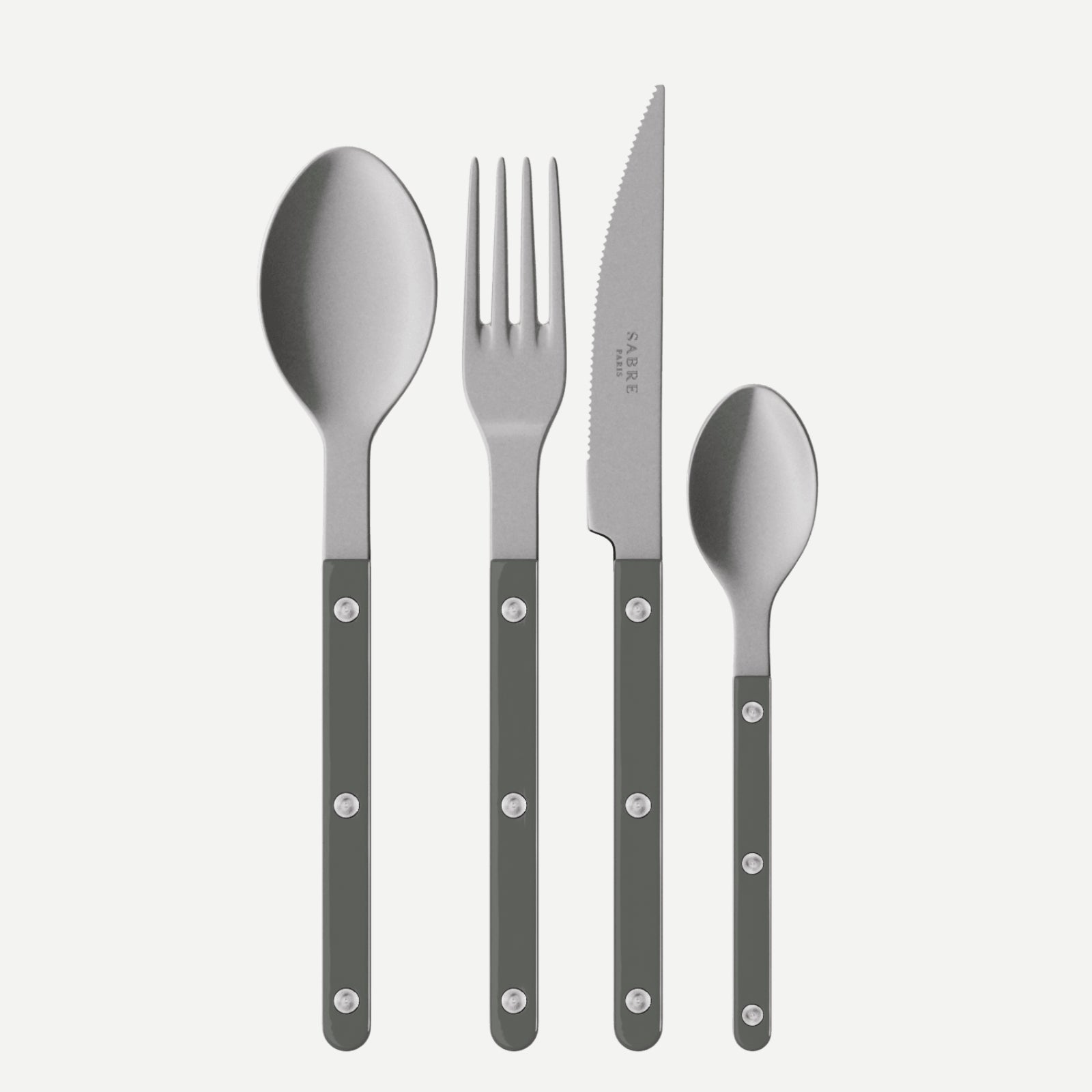 Bistrot Vintage Solid, Dark grey - 4 pieces cutlery set