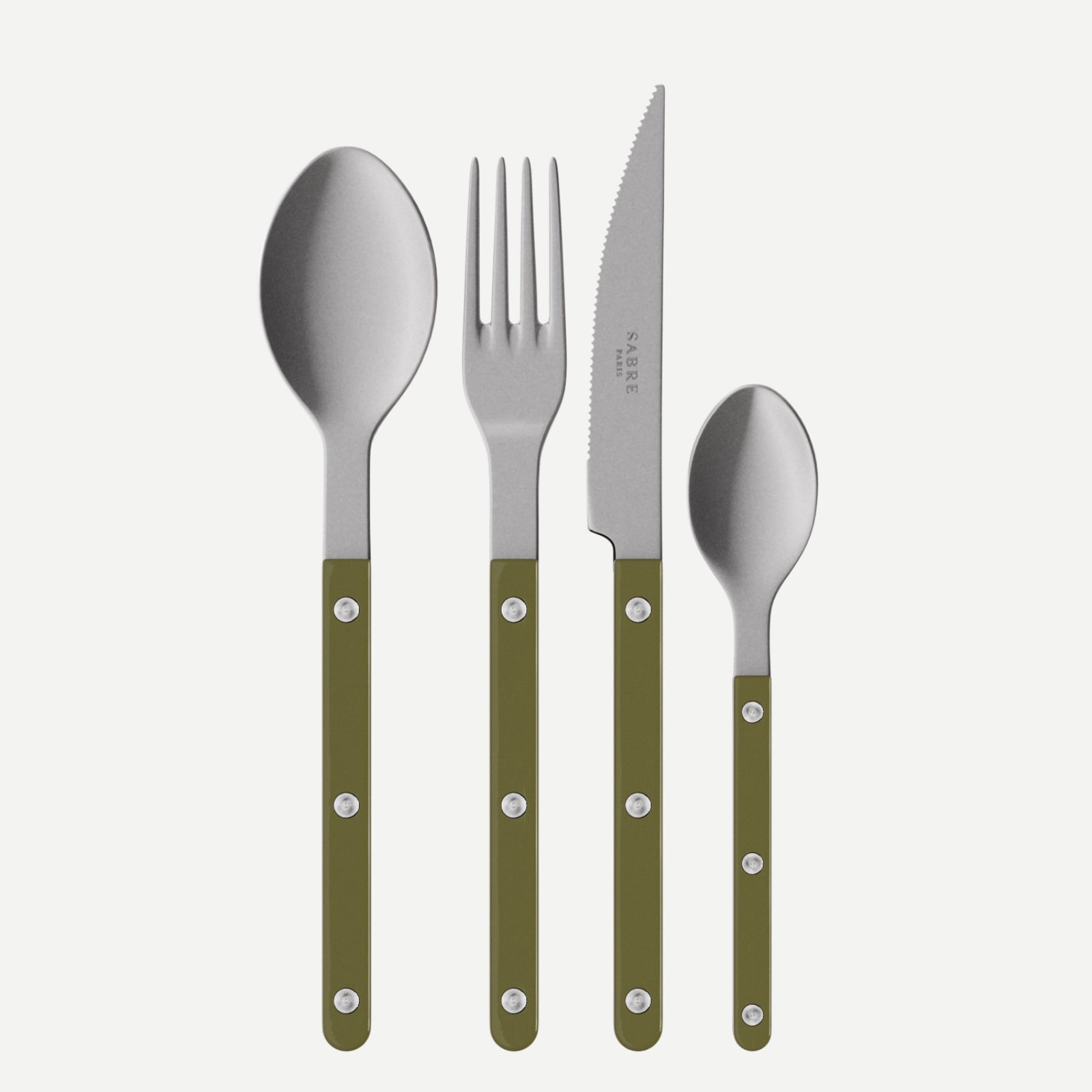 Bistrot Vintage Solid, Green fern - 4 pieces cutlery set