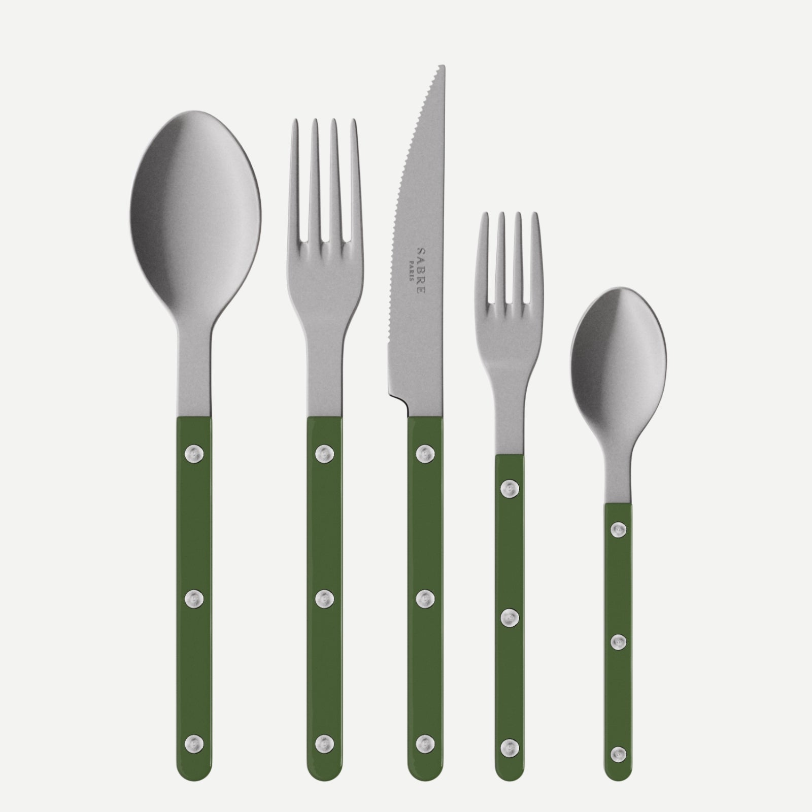 Bistrot Vintage Solid, Green - 20 pieces cutlery set