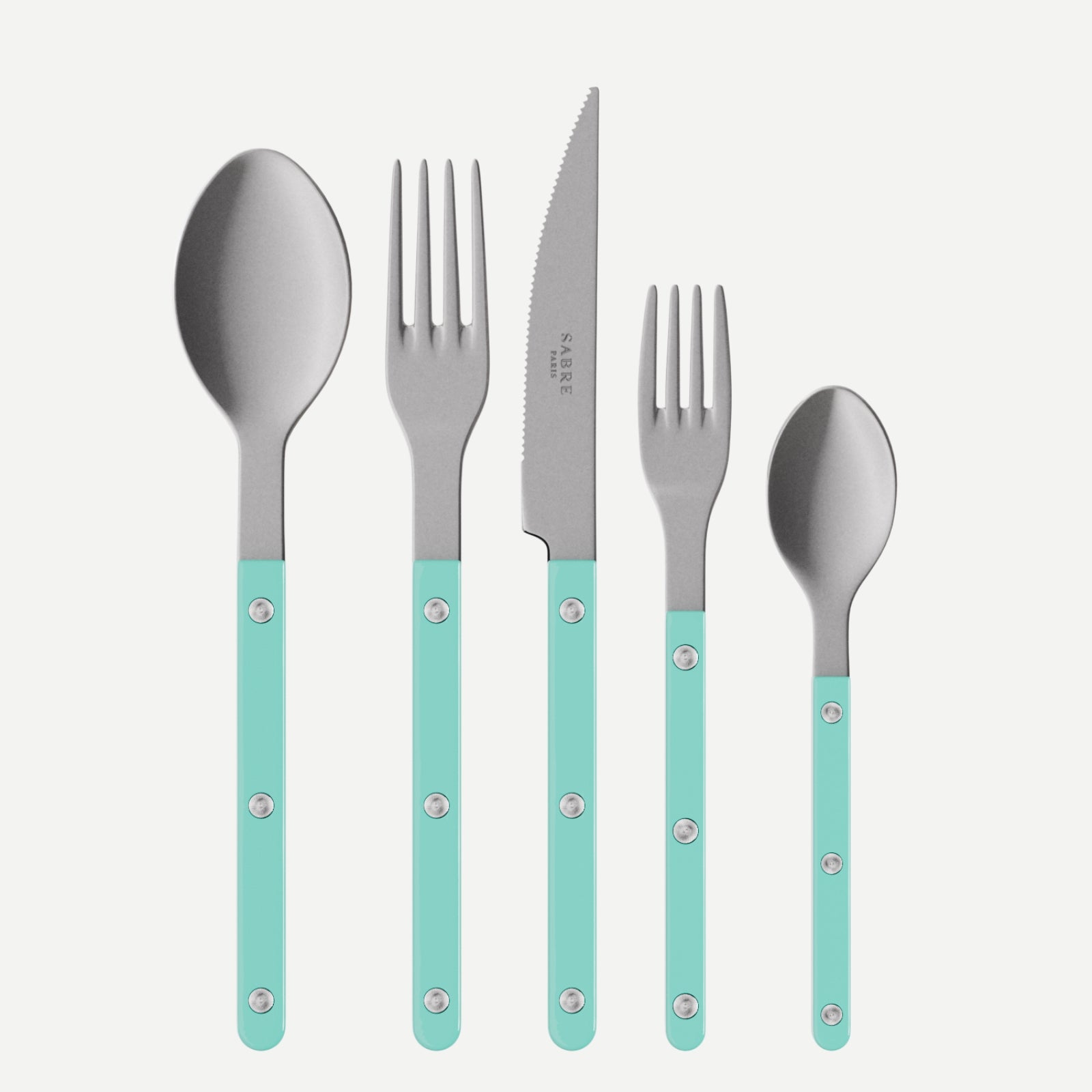 Bistrot Vintage Solid, Turquoise - 20 pieces cutlery set