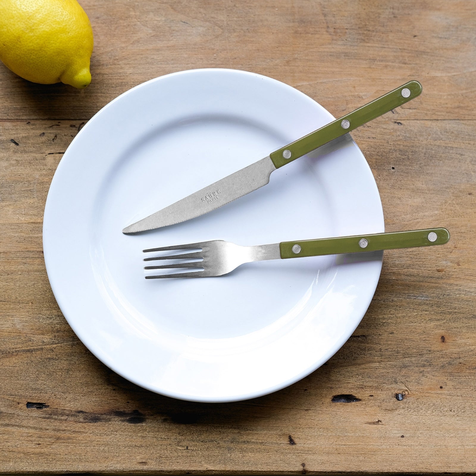 Bistrot Vintage Solid, Green fern - 20 pieces cutlery set