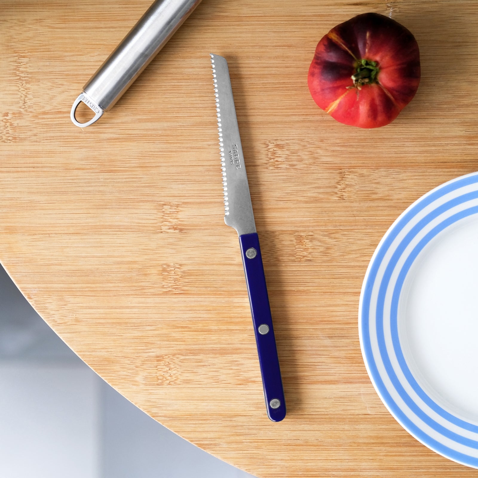 Couteau à tomates Bistrot Vintage Solid, bleu marine