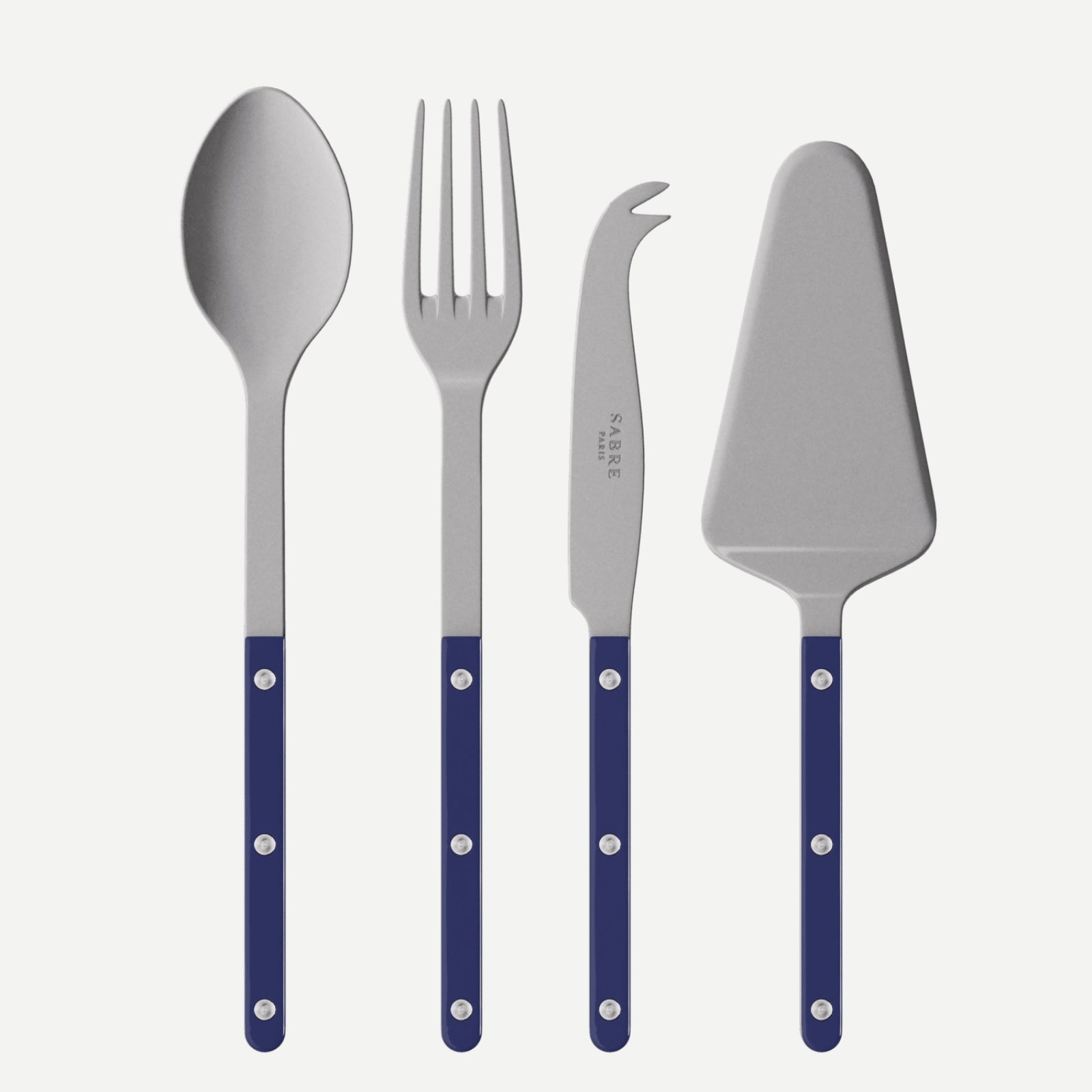 Service de table Bistrot Vintage Solid, bleu marine - Ensemble de 4 pièces indispensables.