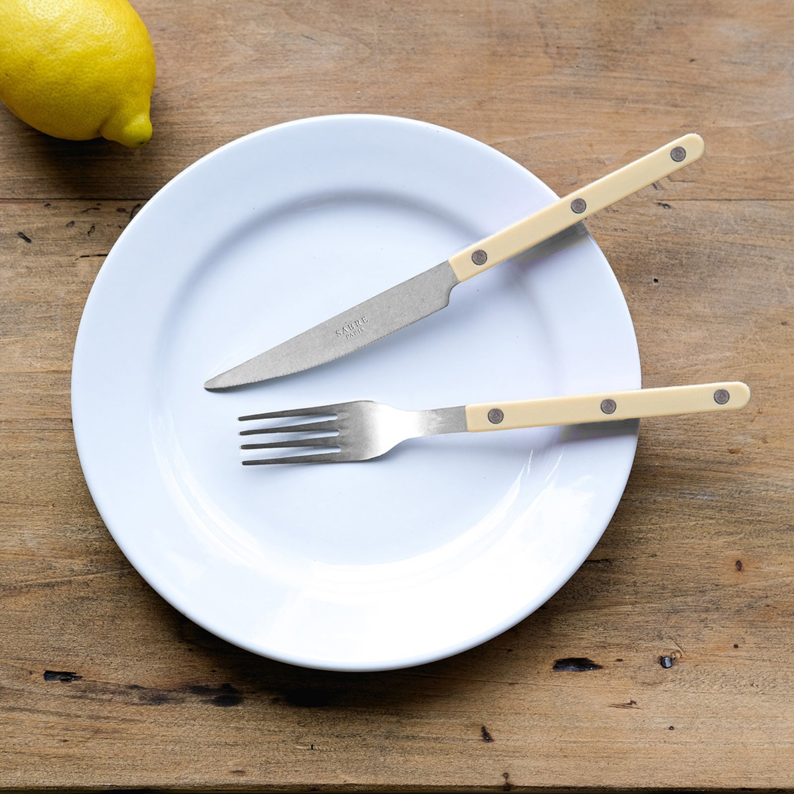 Bistrot Vintage Solid, Ivory - 48 pieces cutlery set