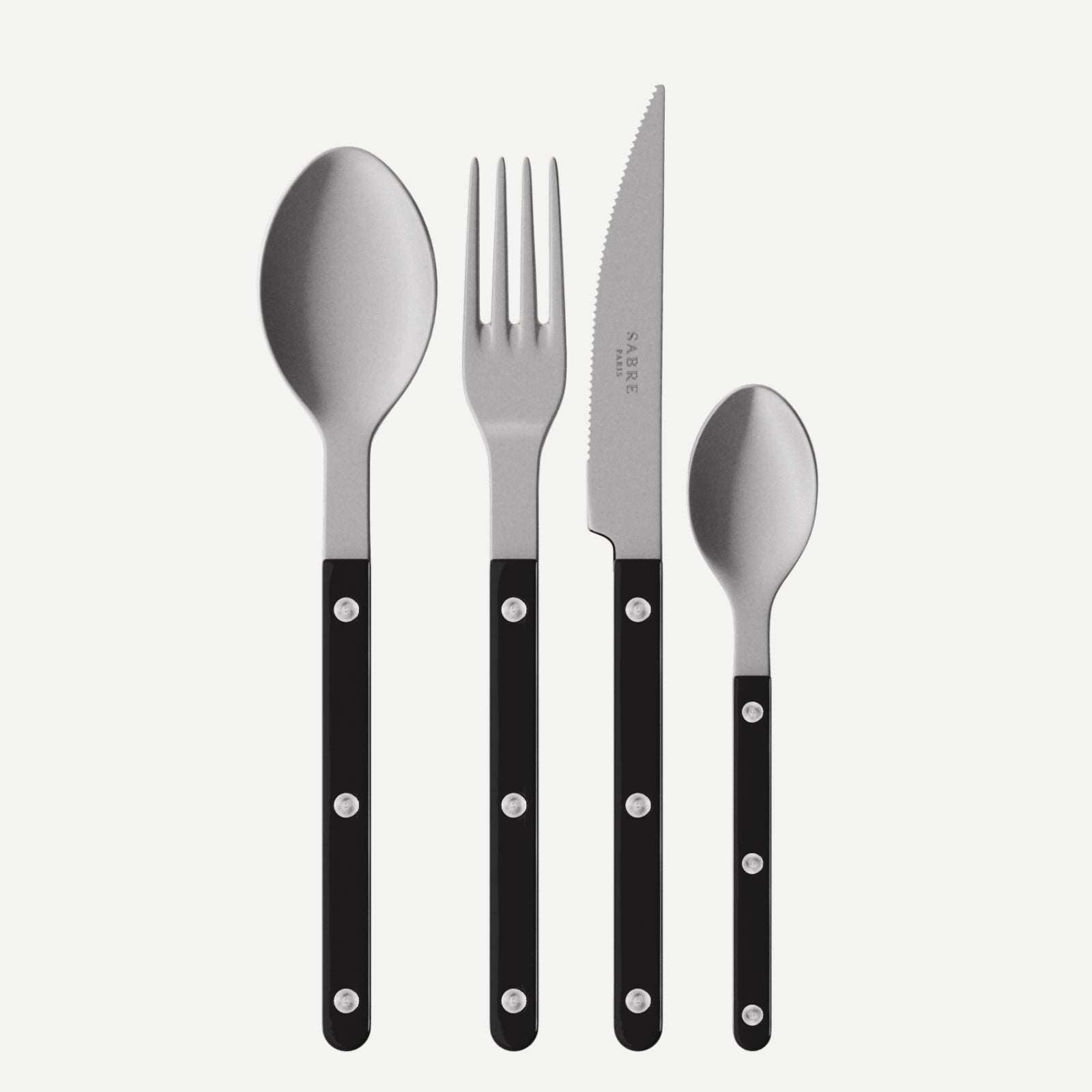 Bistrot Vintage Solid, Black - 48 pieces cutlery set