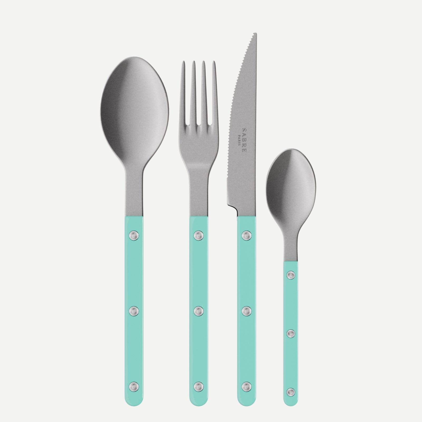 Bistrot Vintage Solid, Turquoise - 48 pieces cutlery set
