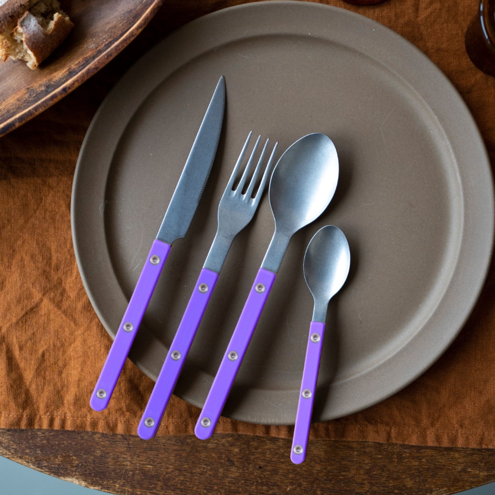 Bistrot Vintage Solid, Purple - 48 pieces cutlery set