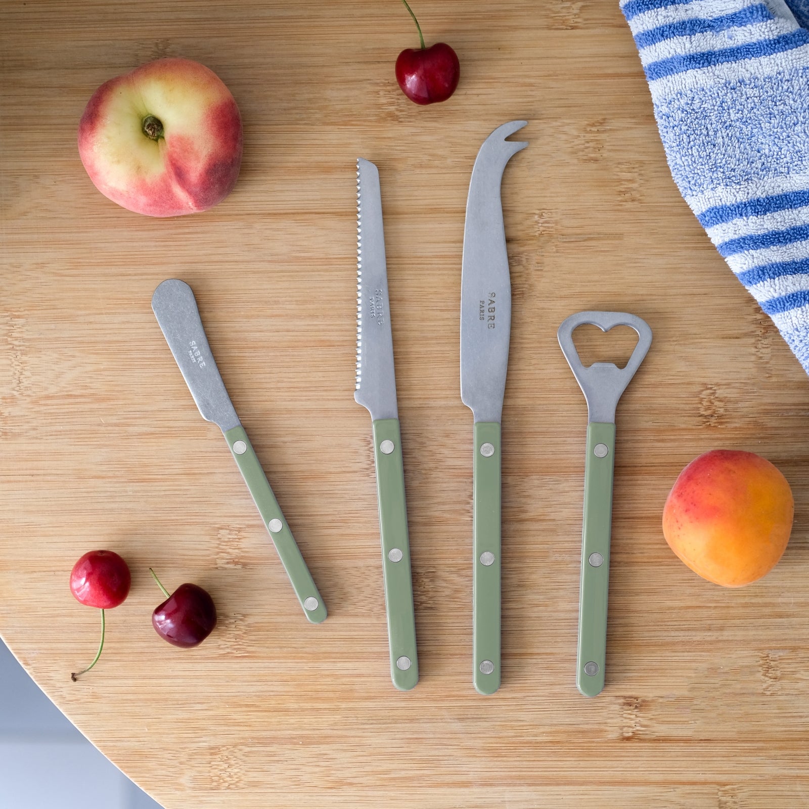 Bistrot Vintage Solid, Asparagus - Bistrot aperitif set