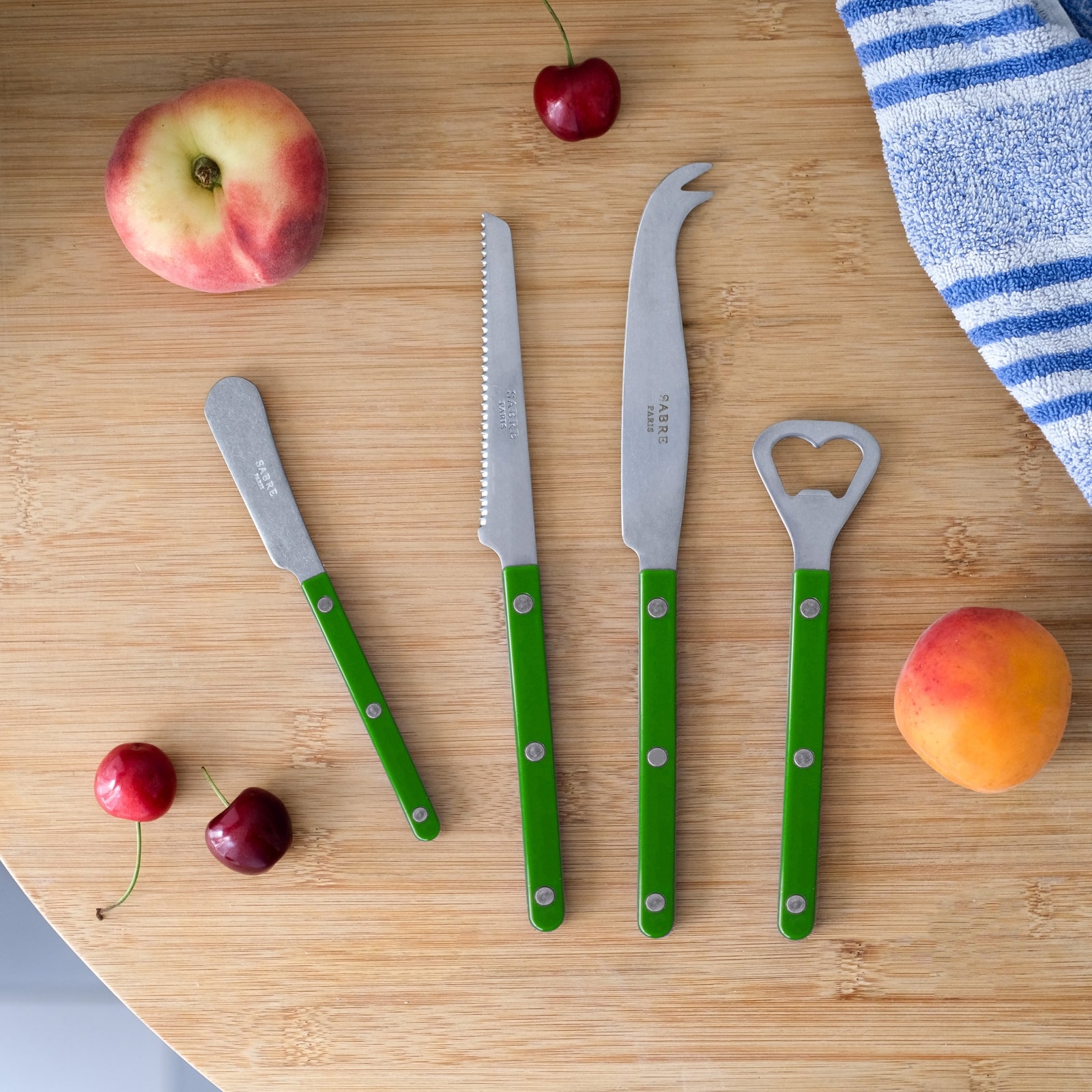 Bistrot Vintage Solid, Garden green - Bistrot aperitif set