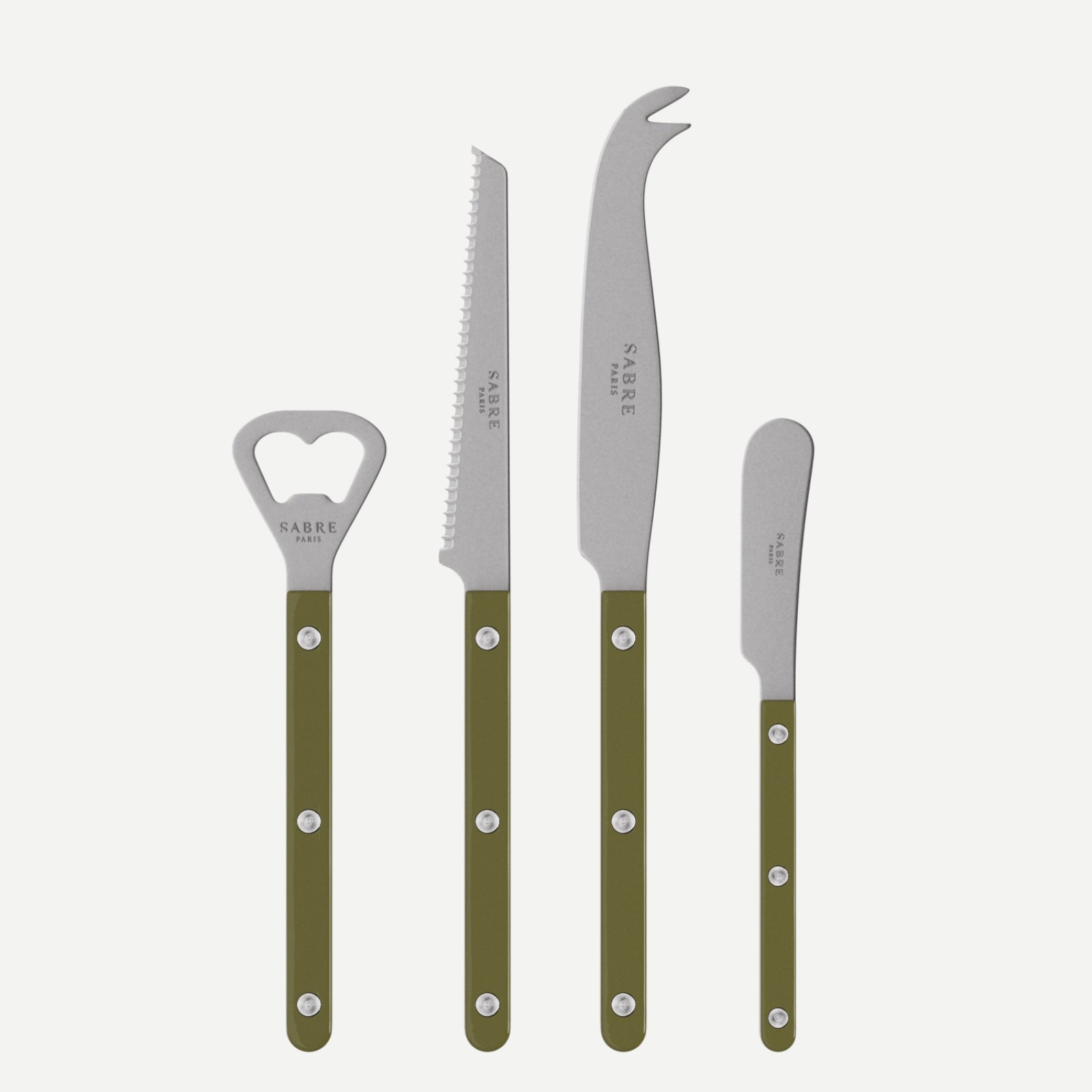 Bistrot Vintage Solid, Green fern - Bistrot aperitif set