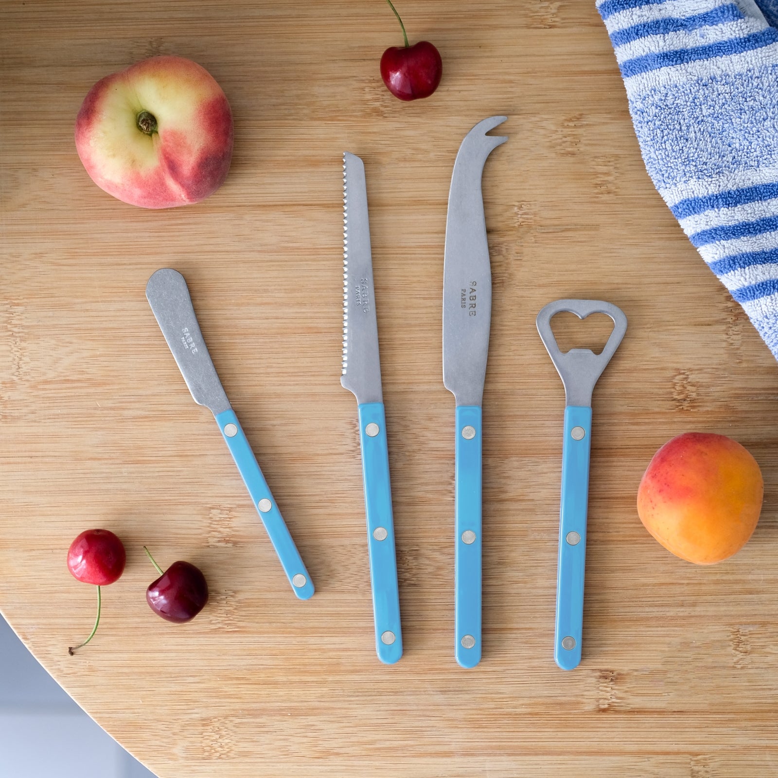 Bistrot Vintage Solid, Pastel blue - Bistrot aperitif set