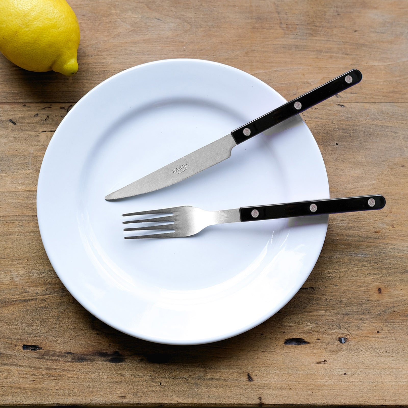 Bistrot Vintage Solid, Black - Box of 5 pieces cutlery set