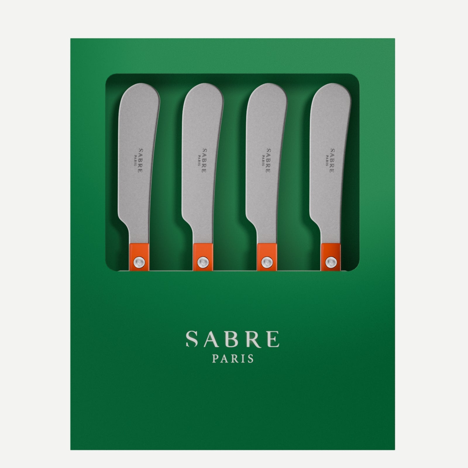 Bistrot Vintage Solid, Orange - Boîte de 4 tartineurs à beurre