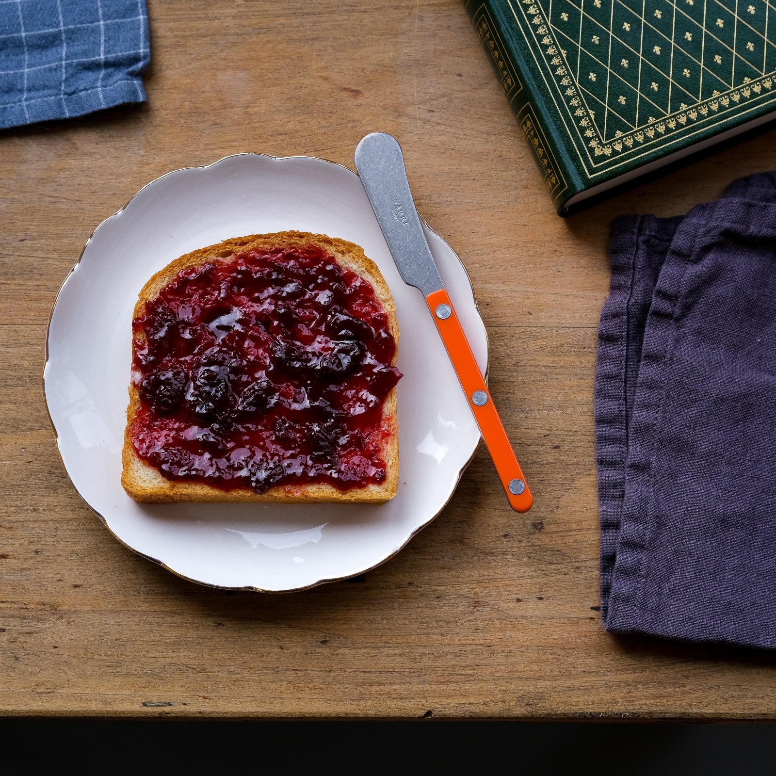 Bistrot Vintage Solid, Orange - Boîte de 4 tartineurs à beurre