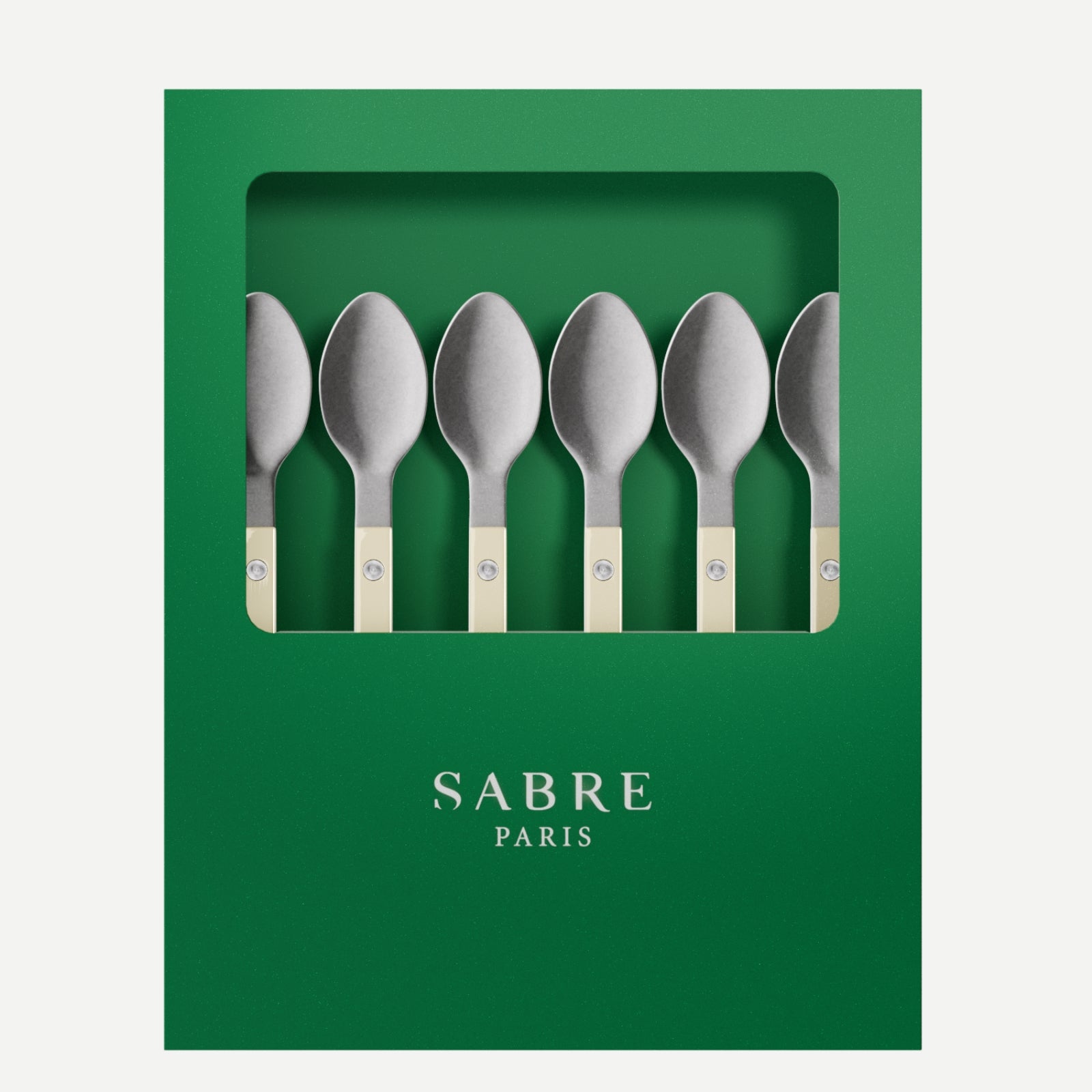 Bistrot Vintage Solid, Ivory - Box of 6 espresso spoons