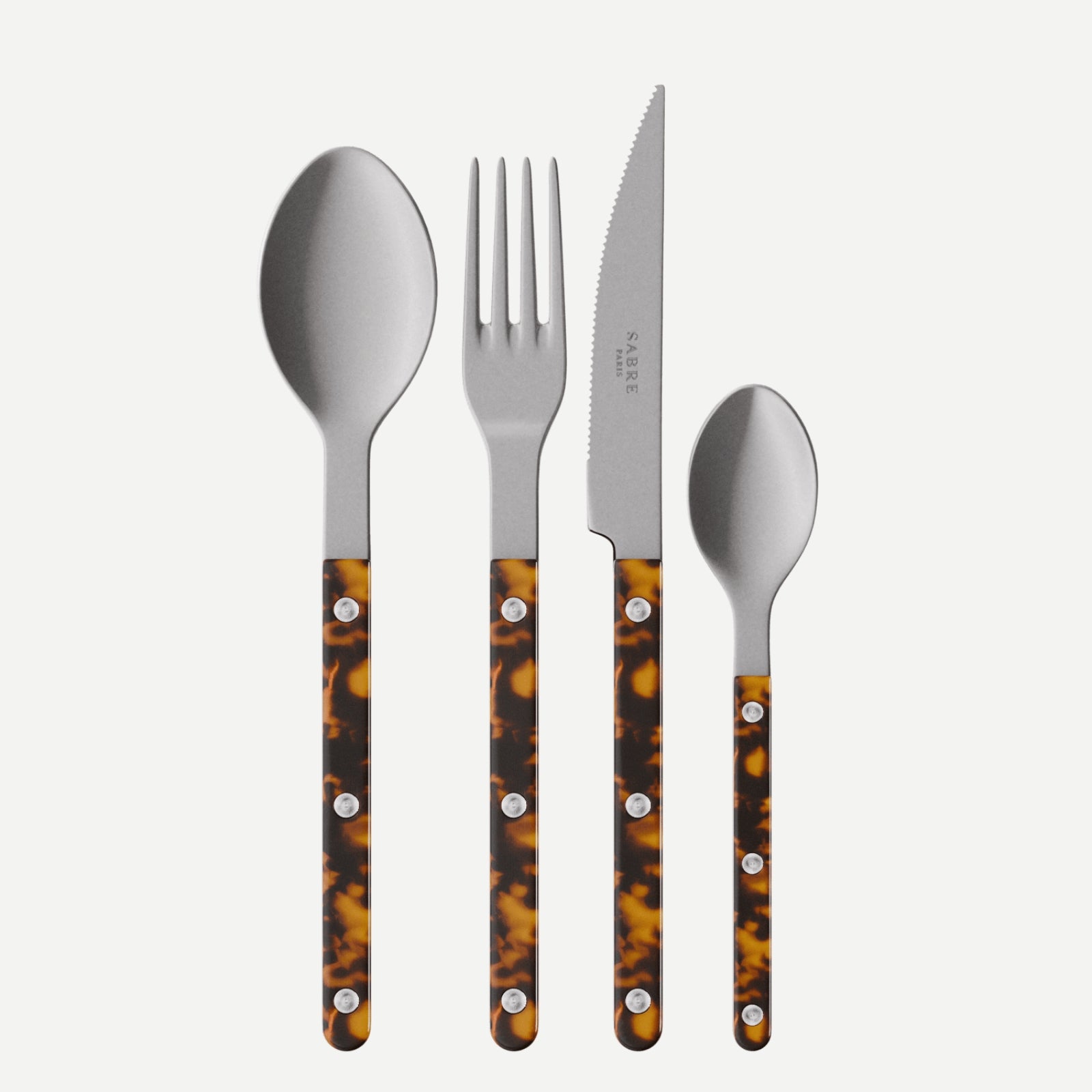 Bistrot Vintage Tortoise, Faux Tortoise - 4 pieces cutlery set