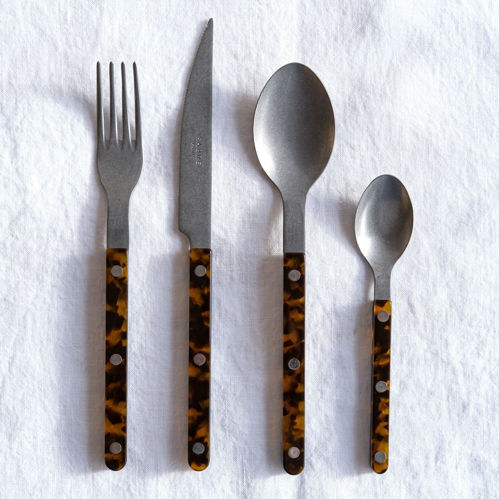 Bistrot Vintage Tortoise, Faux Tortoise - 4 pieces cutlery set