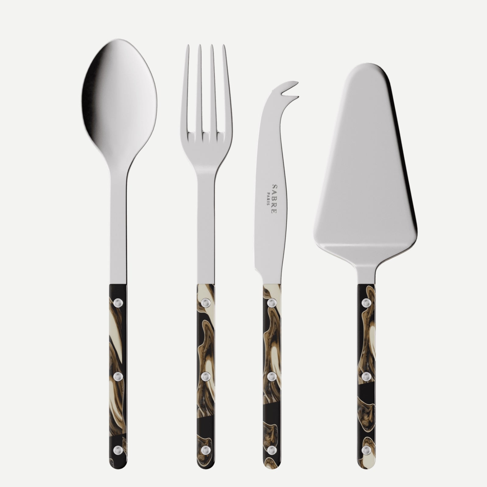 Bistrot Dune, Dune Noir - Ensemble de 4 pièces de service indispensables pour Bistrot
