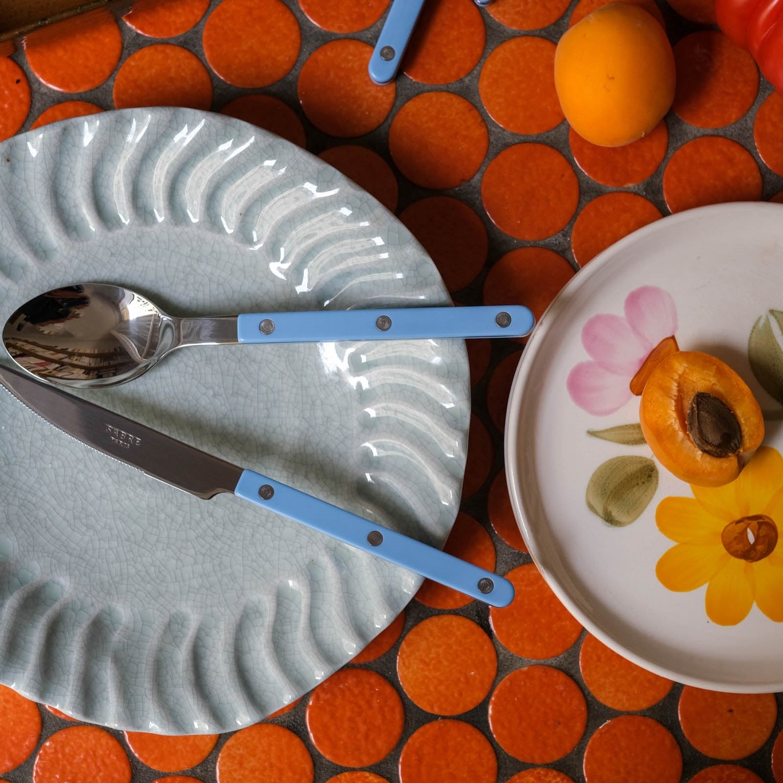 Bistrot uni mat, Pastel blue