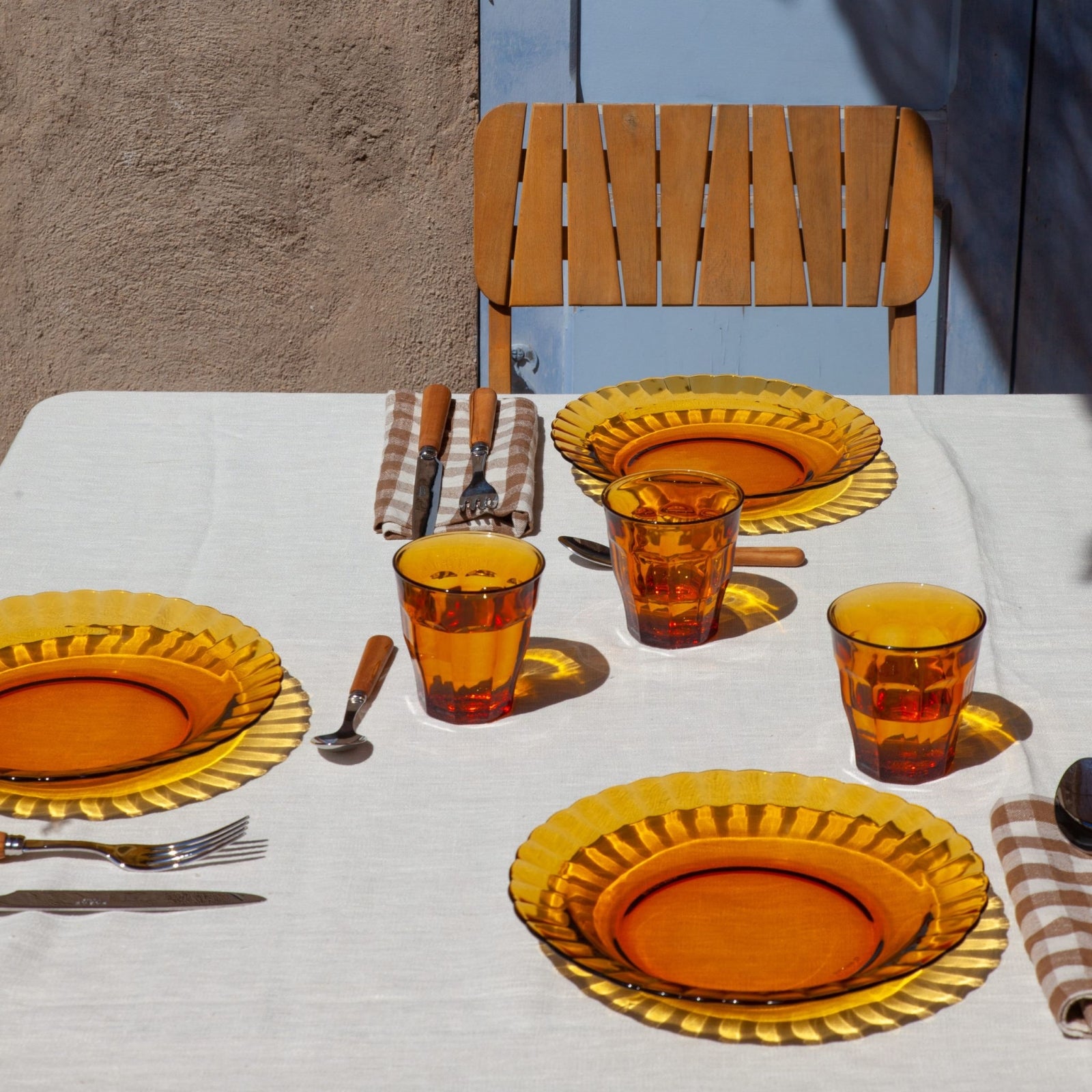 Lavandou, Olive tree wood - 4 pieces cutlery set