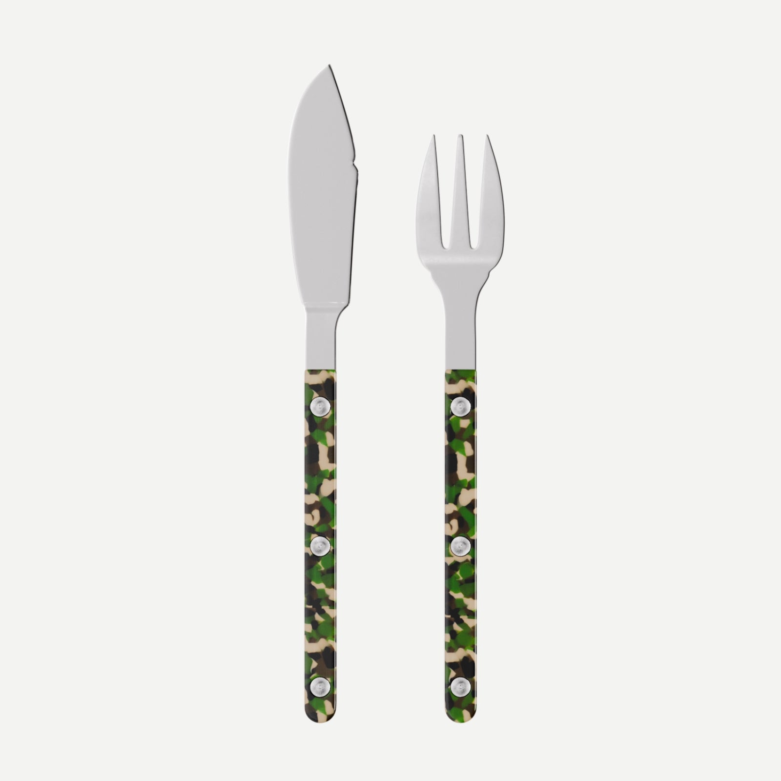 Bistrot Camouflage, Green - Fish set
