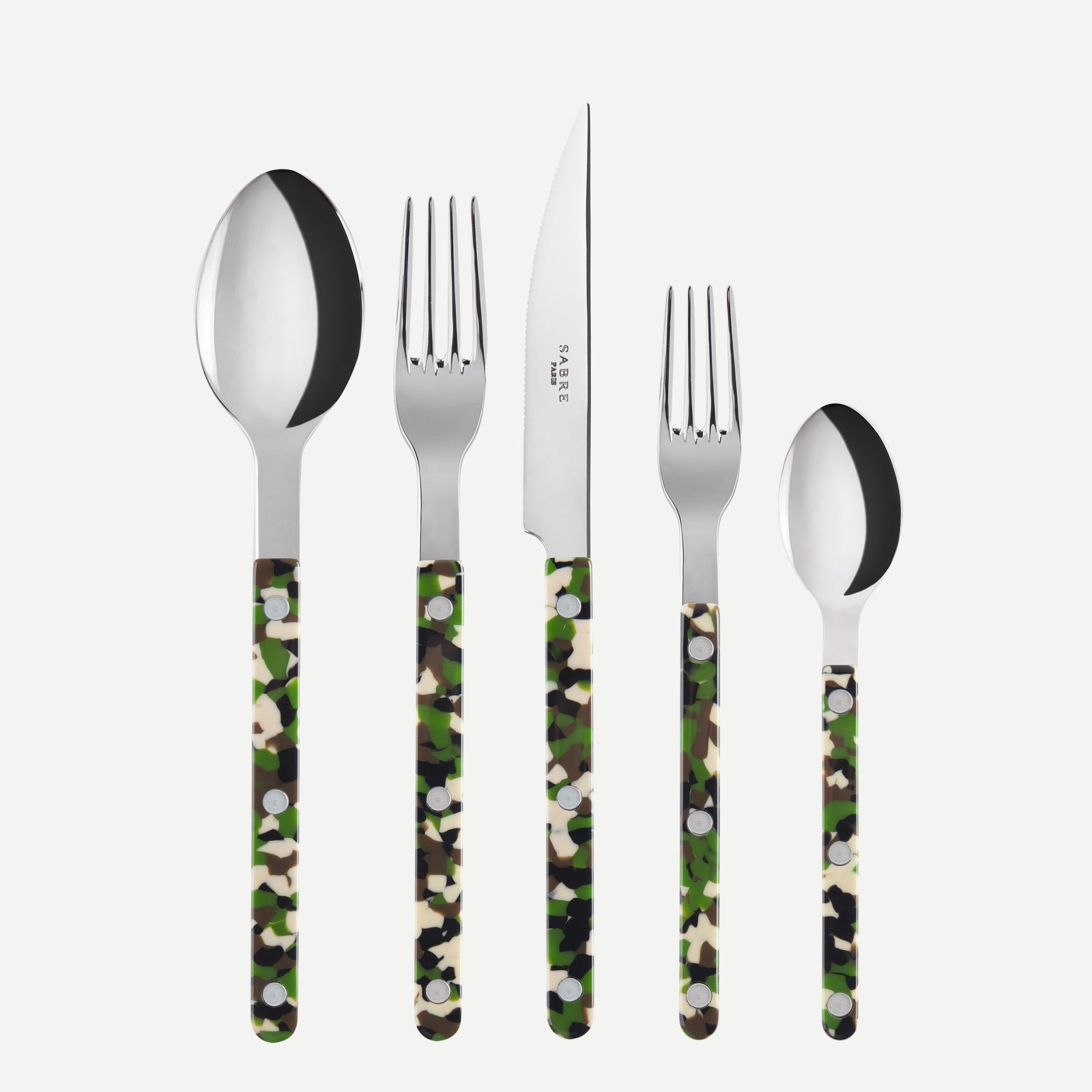 Bistrot Camouflage, Green - 20 pieces cutlery set
