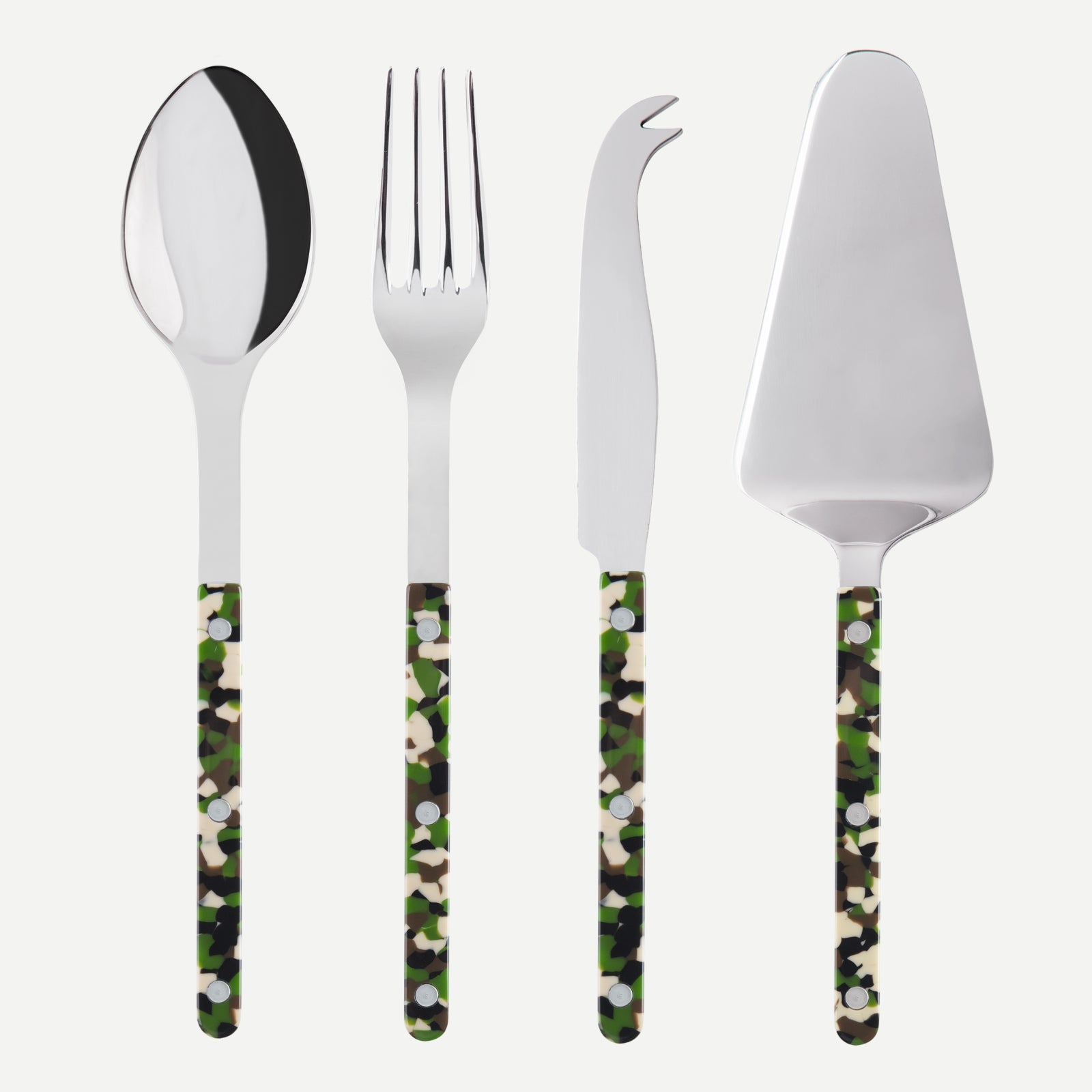 Bistrot Camouflage, Green - Set of 4 Bistrot must-have serving pieces