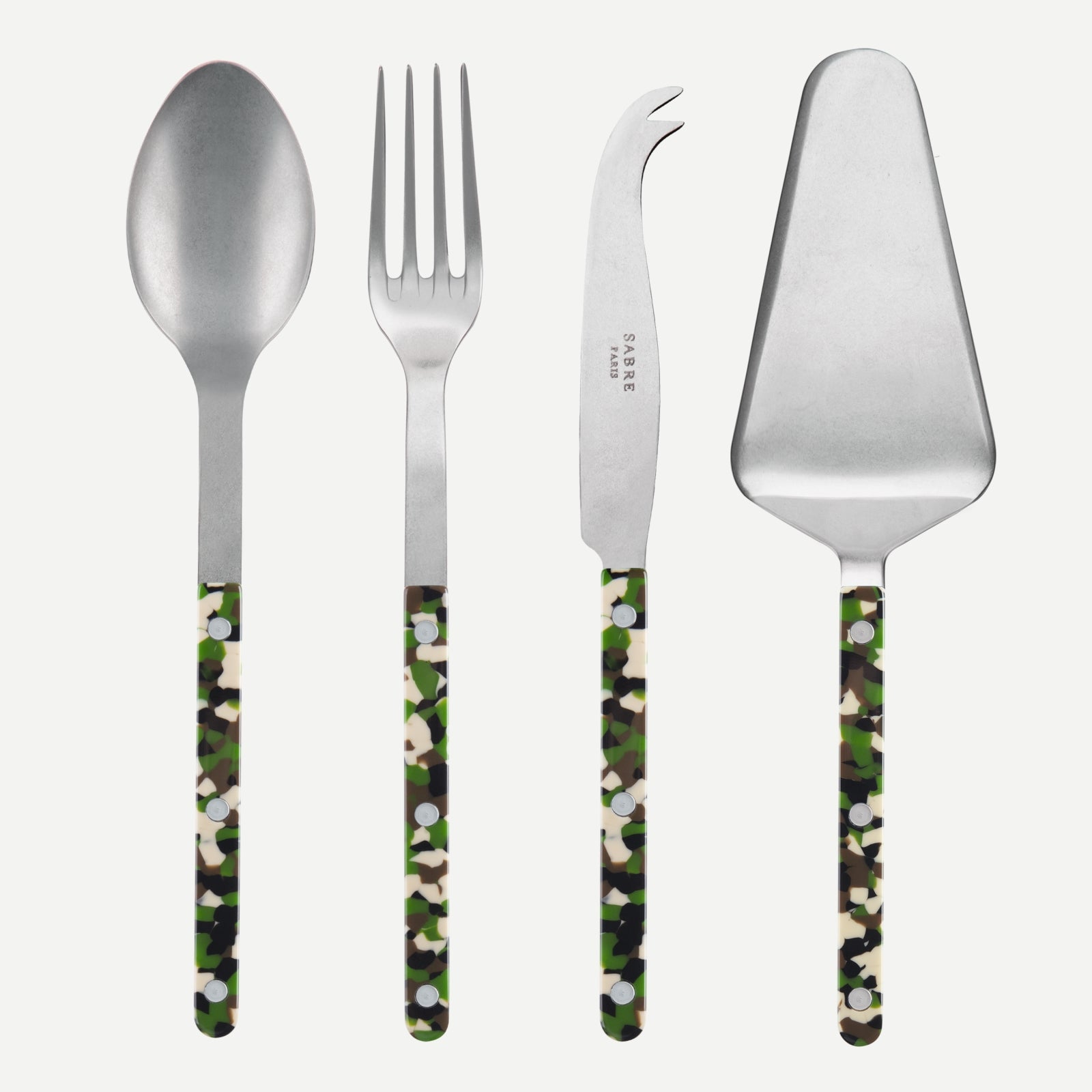 Bistrot Vintage Camouflage, Green - Set of 4 Bistrot must-have serving pieces