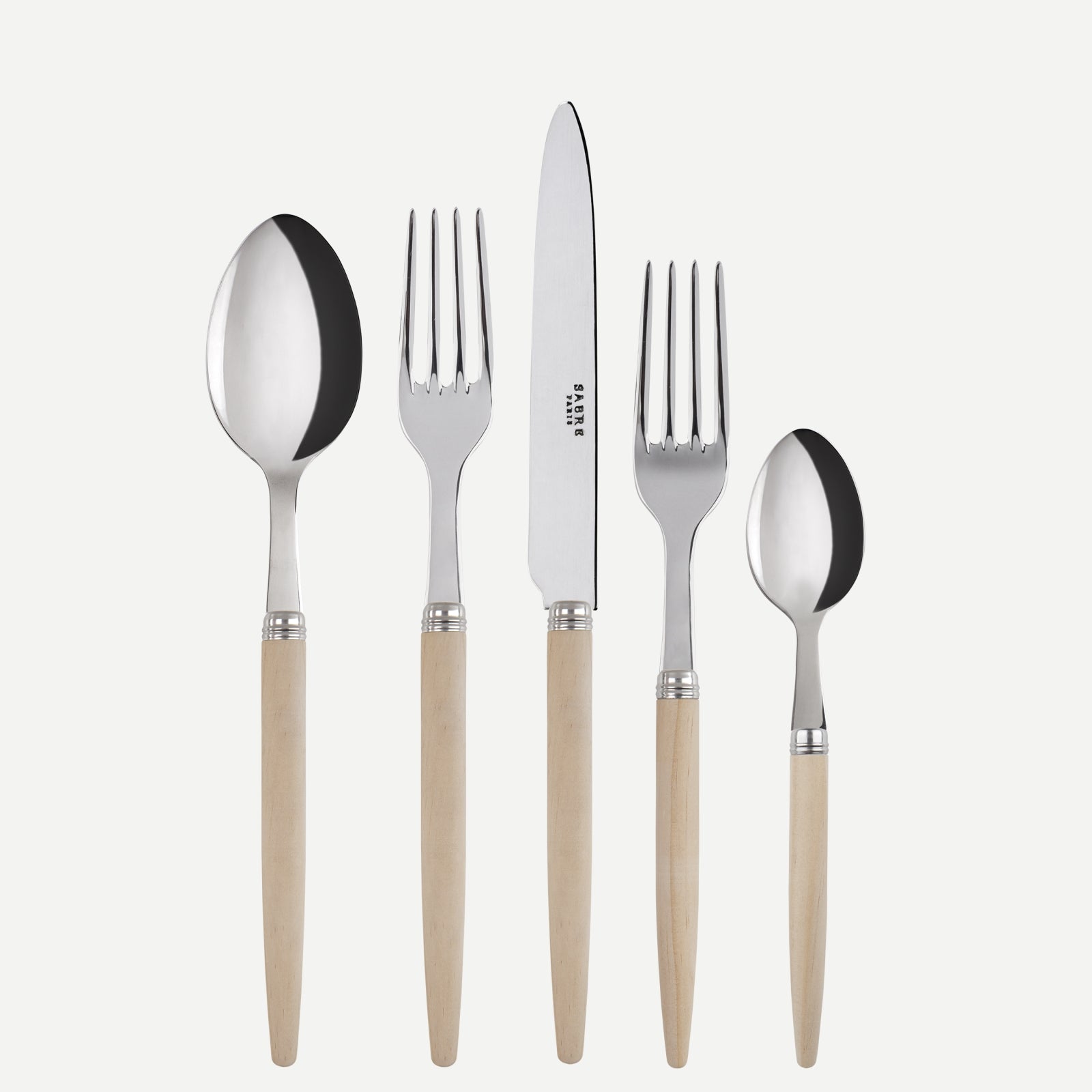 Jonc, Light wood - 20 pieces cutlery set