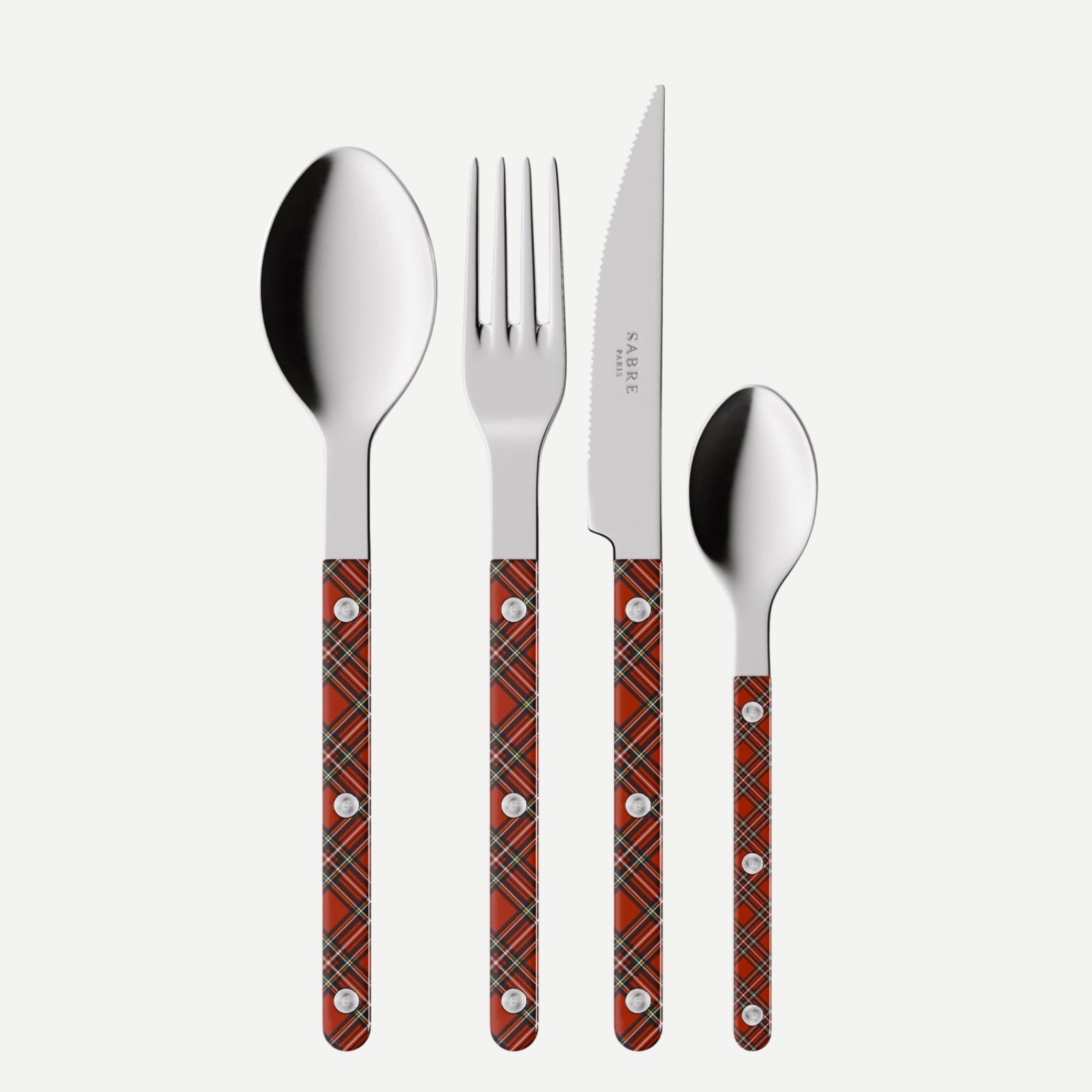 Bistrot Tartan, Red - 4 pieces cutlery set