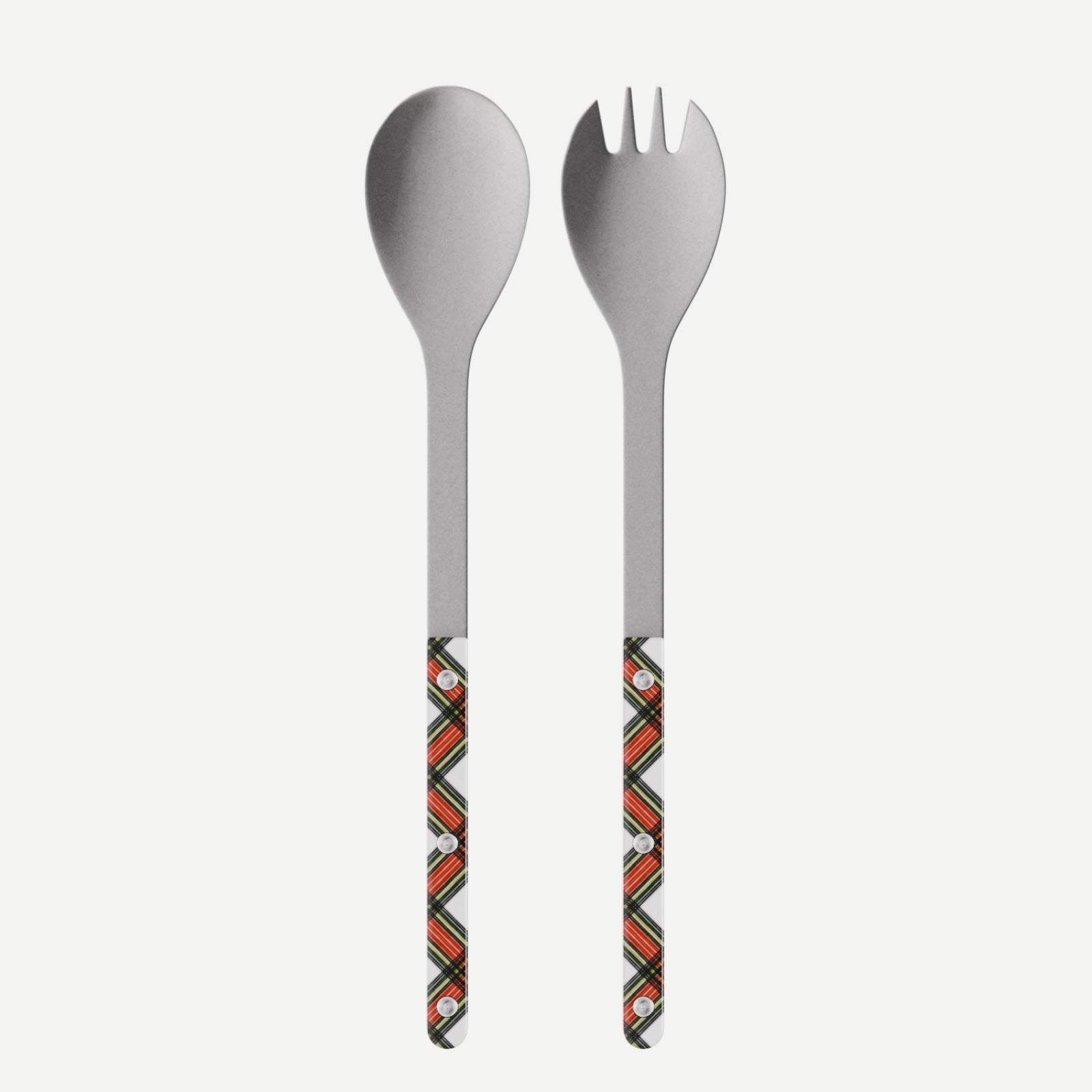 Bistrot Vintage Tartan, White - Salad cutlery set
