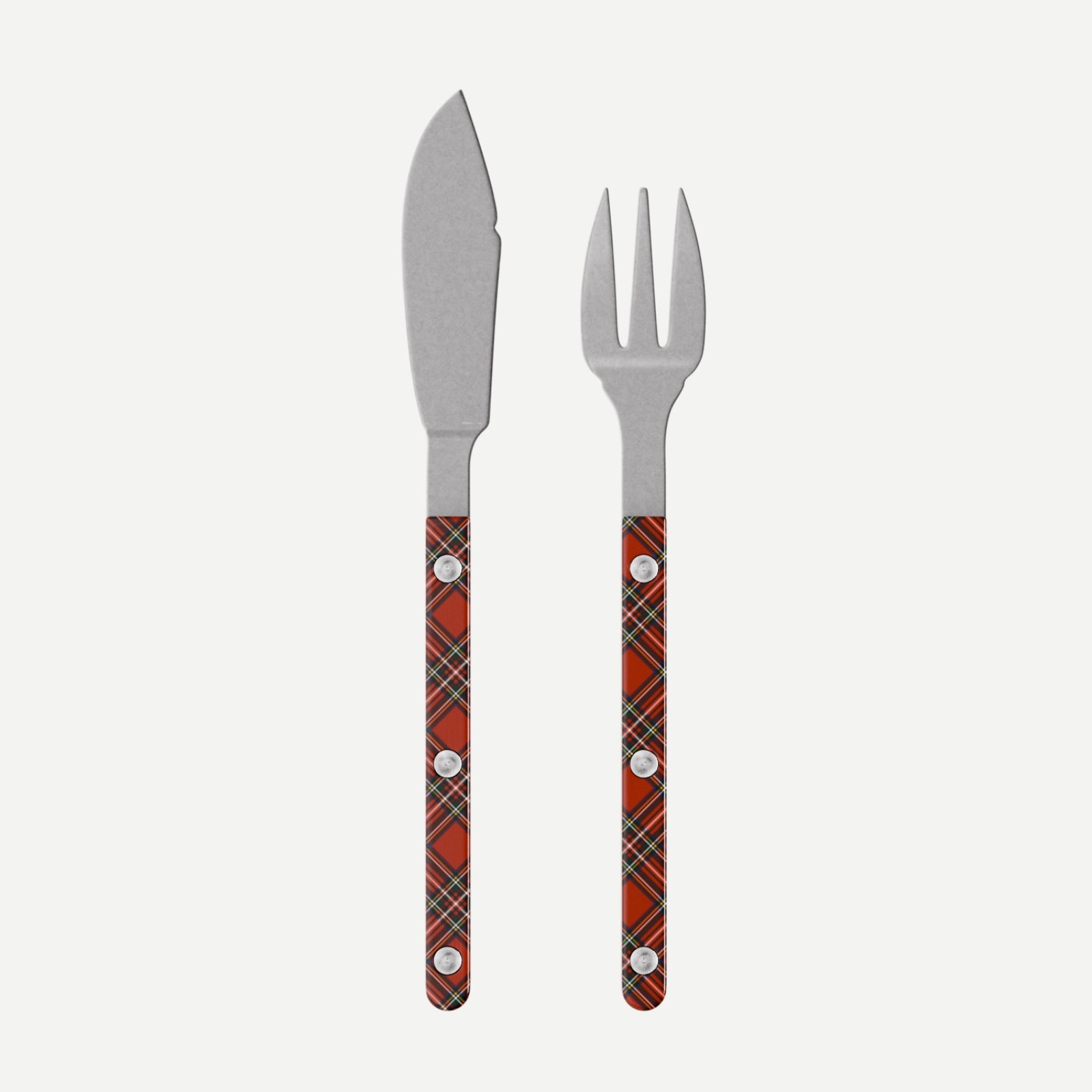Bistrot Vintage Tartan, Red - Fish set