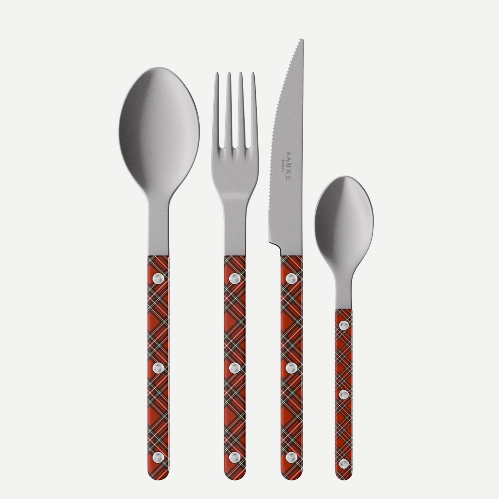 Bistrot Vintage Tartan, Red - 4 pieces cutlery set