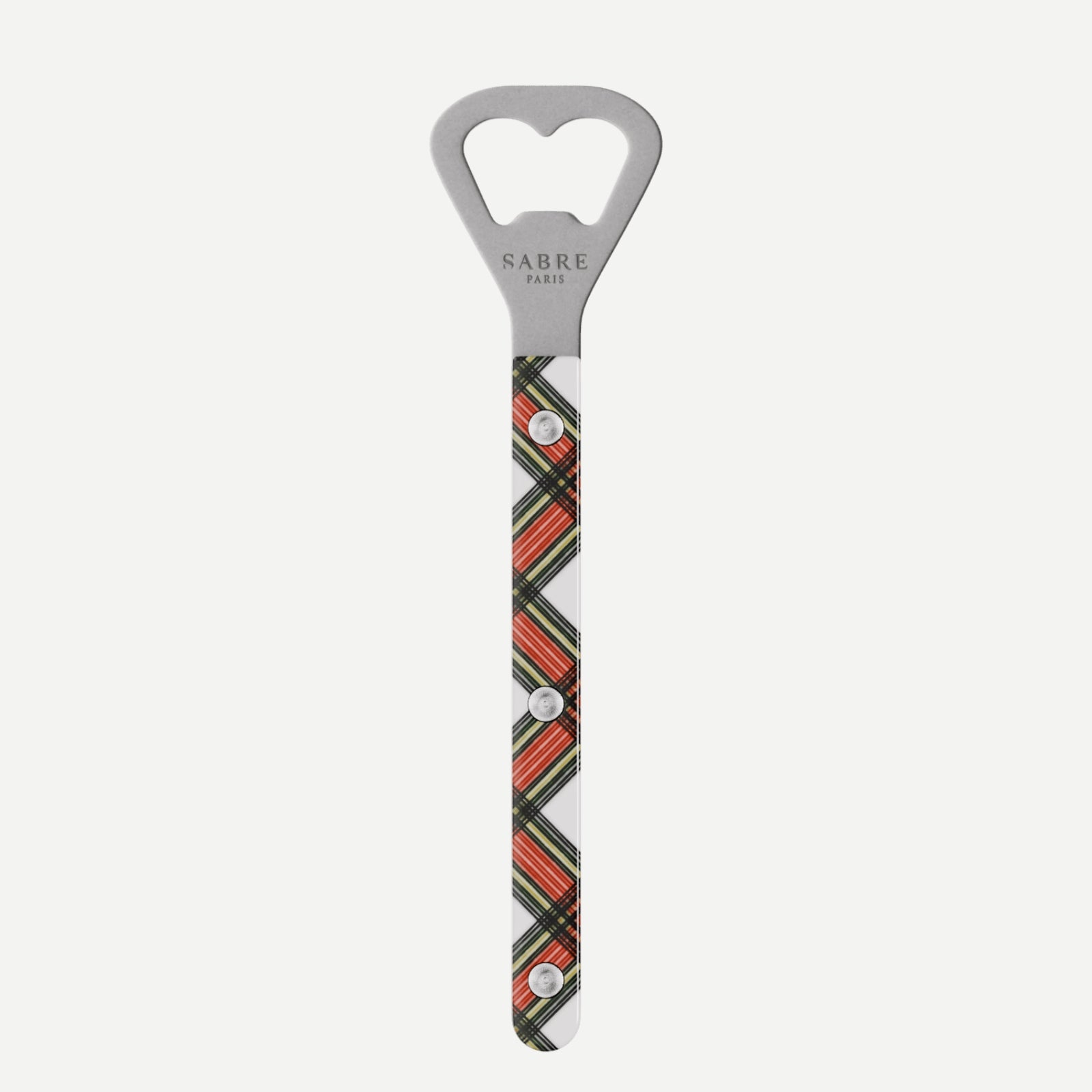 Bistrot Vintage Tartan, White - Bottle opener