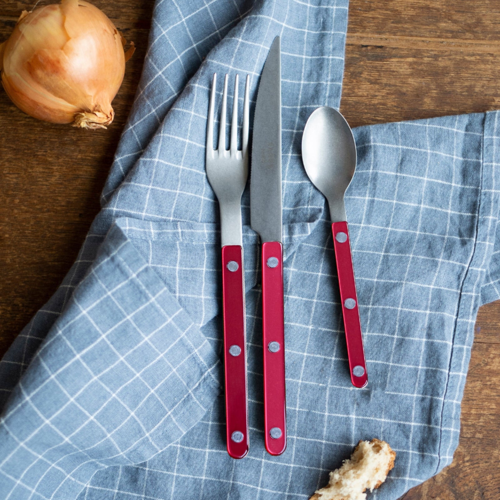 Bistrot Vintage Pearly, Red - 5 pieces cutlery set