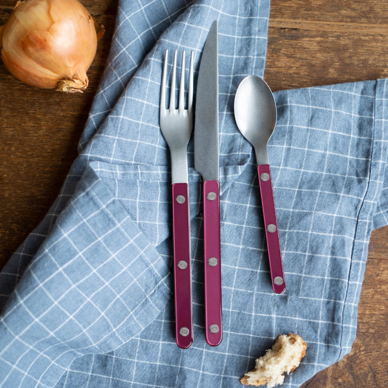 Bistrot Vintage Pearly, Aubergine - 4 pieces cutlery set