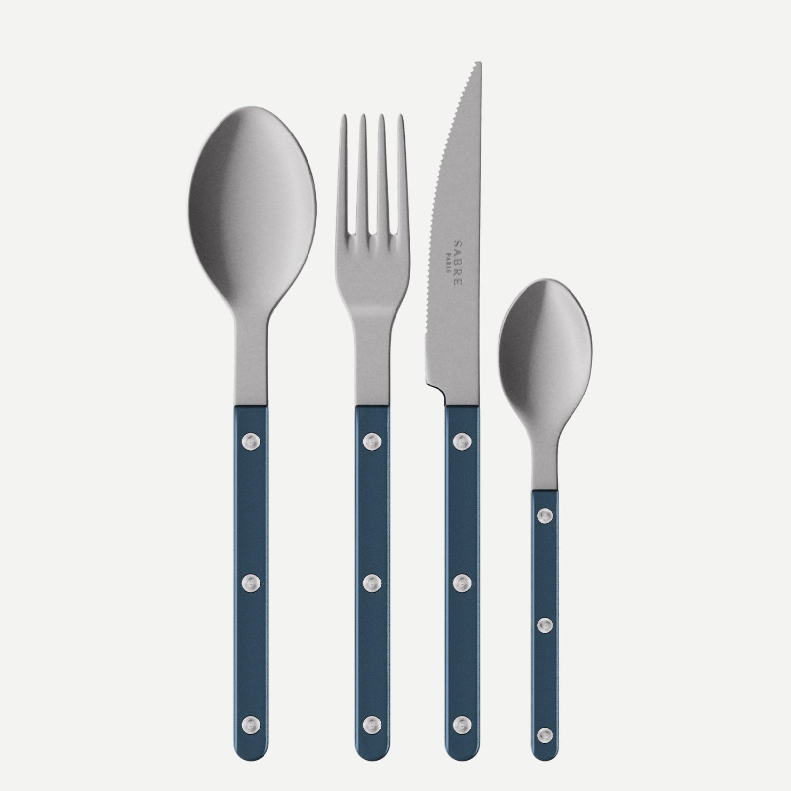 Bistrot Vintage Pearly, Steel blue - 4 pieces cutlery set