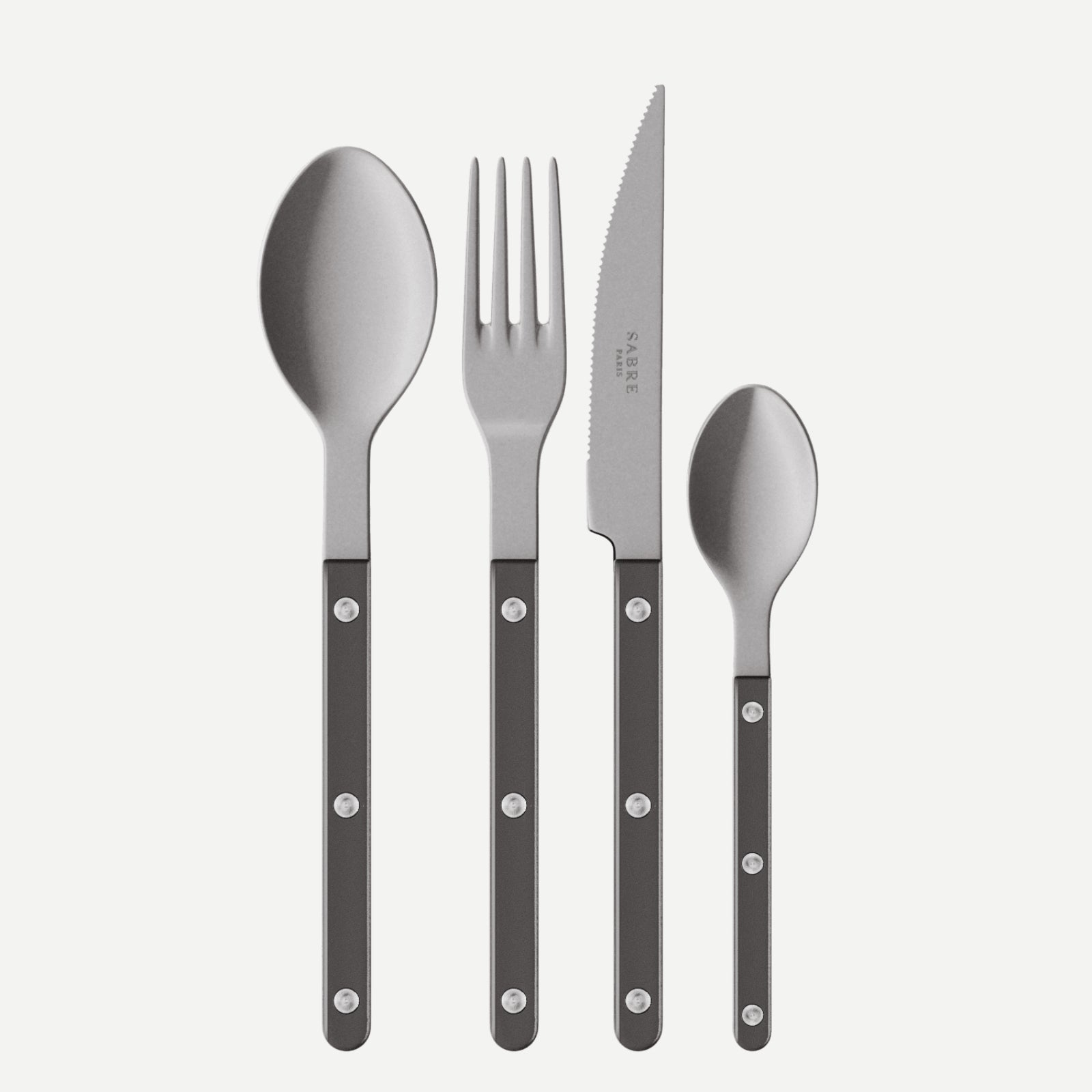 Bistrot Vintage Pearly, Dark grey - 48 pieces cutlery set