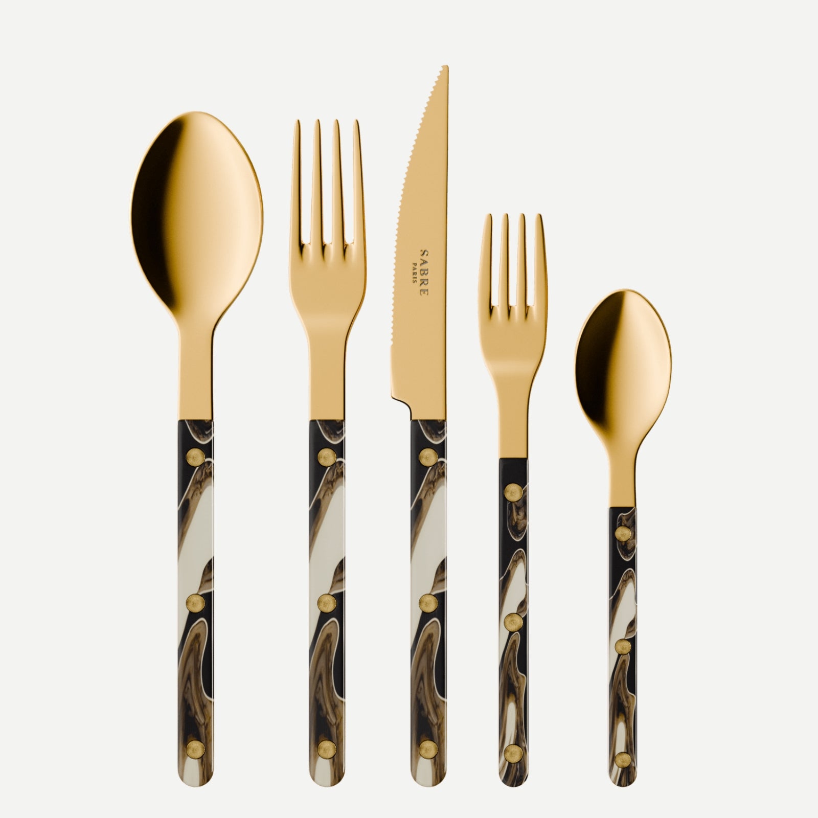 Bistrot Gold Dune, Dune Black - 5 pieces cutlery set
