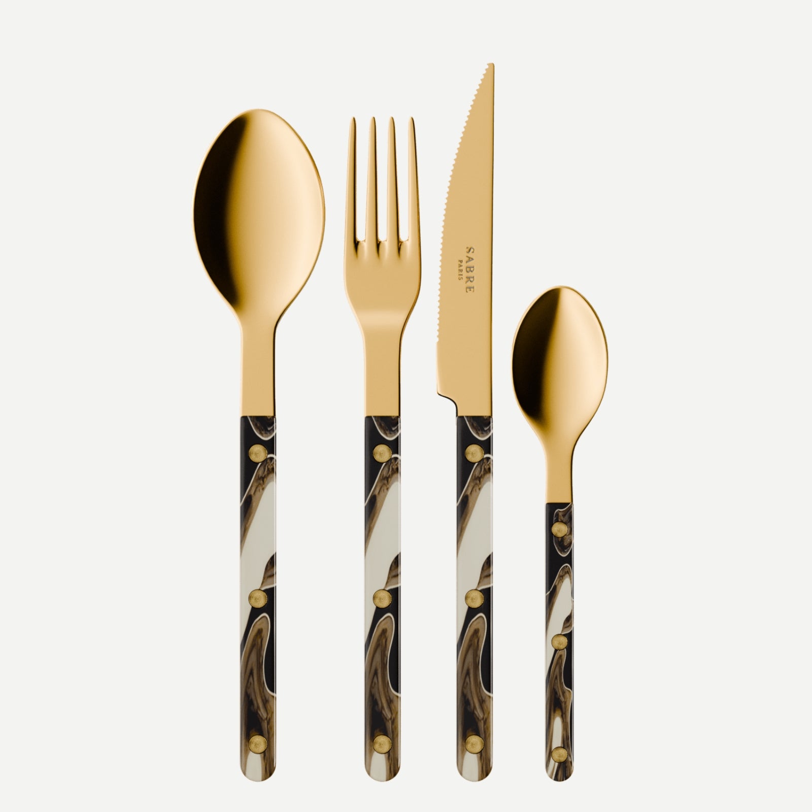 Bistrot Gold Dune, Dune Black - 24 pieces cutlery set