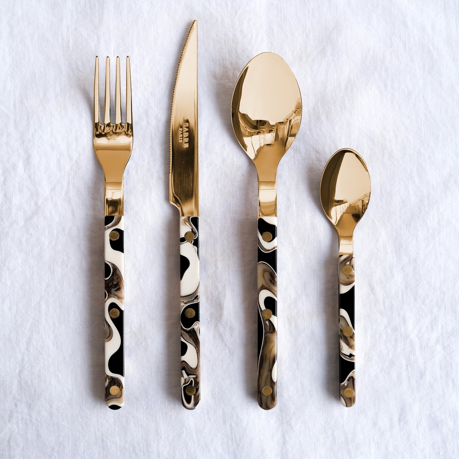 Bistrot Gold Dune, Dune Black - 20 pieces cutlery set