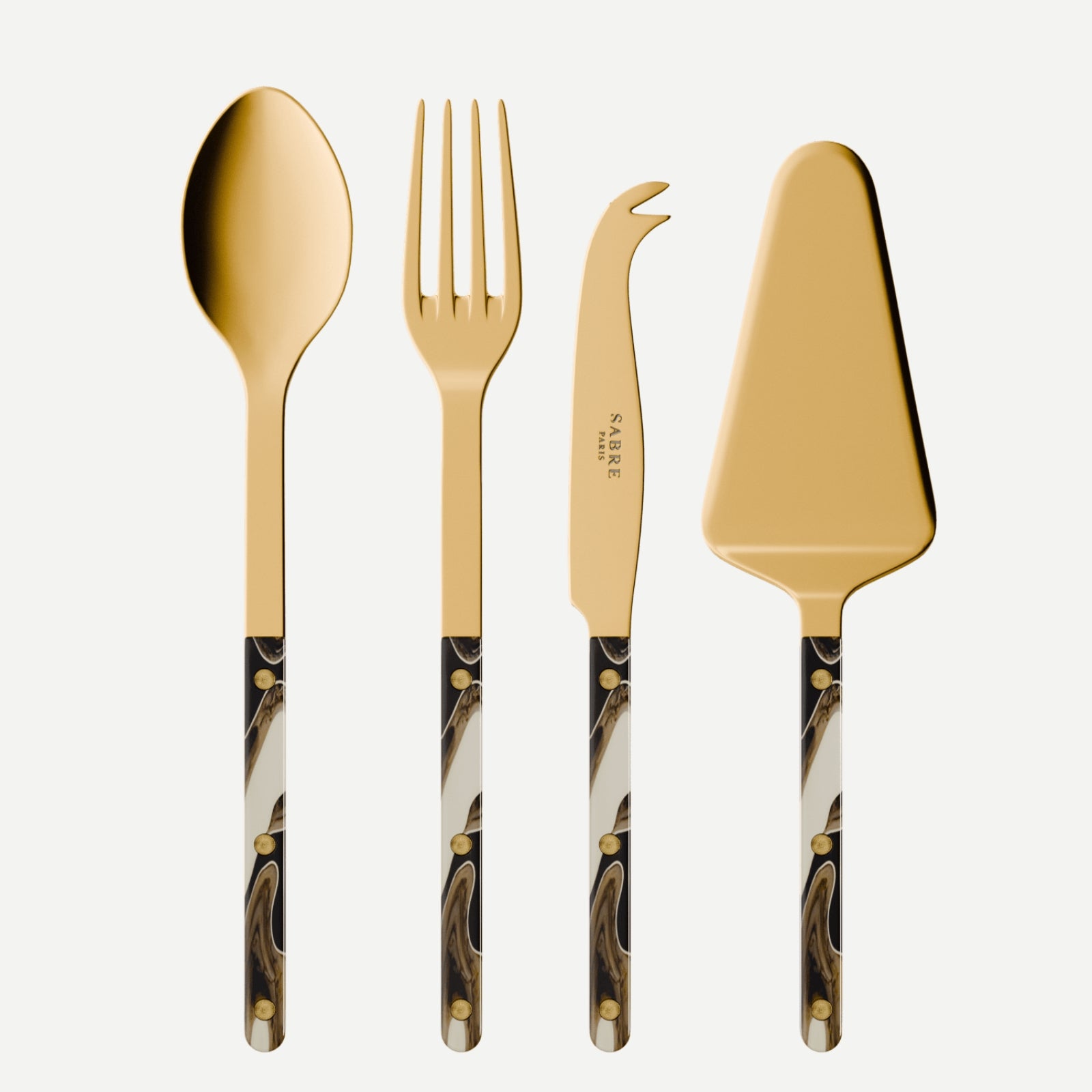 Bistrot Gold Dune, Dune Black - Set of 4 Bistrot must-have serving pieces
