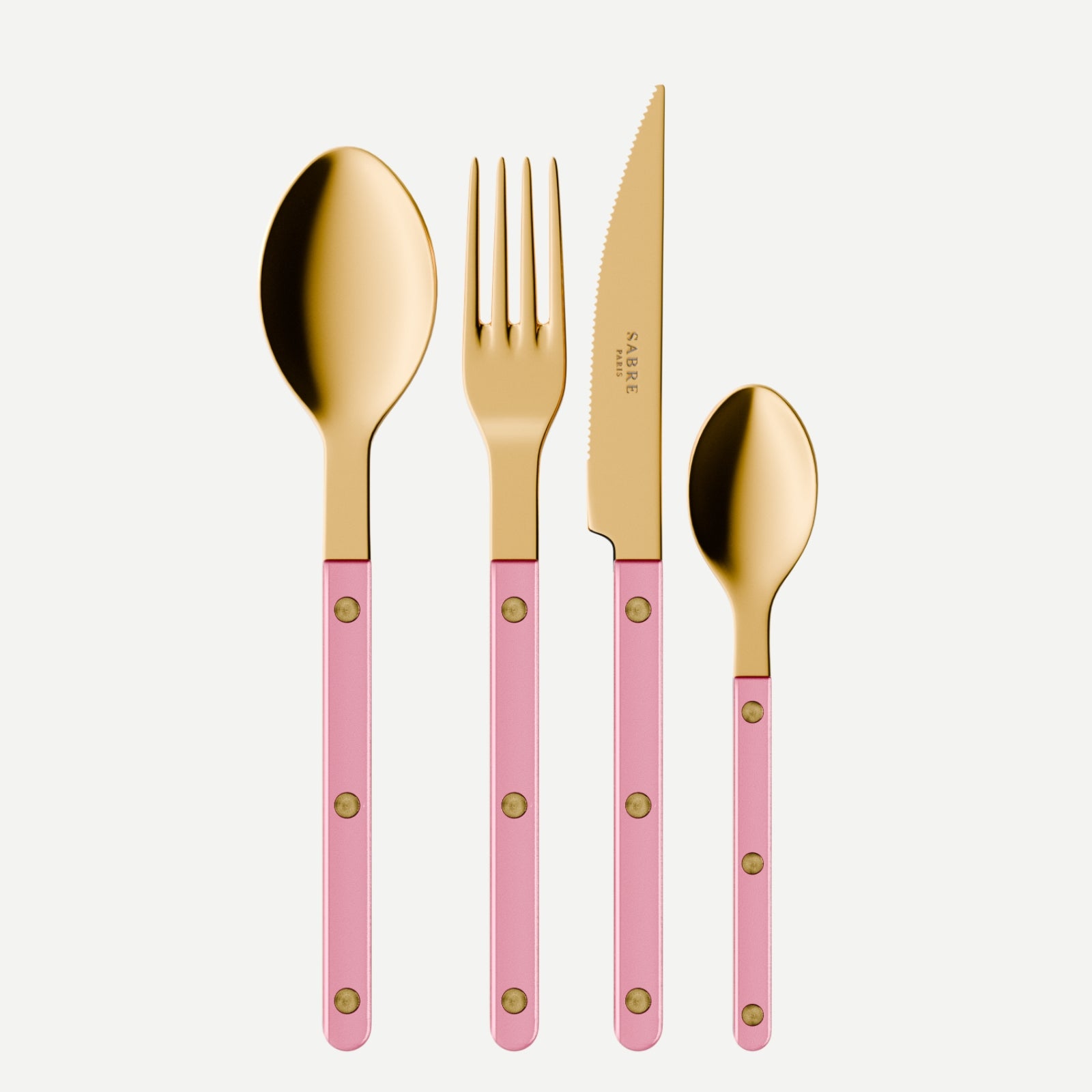 Bistrot Gold color Pearly, Soft pink - 4 pieces cutlery set