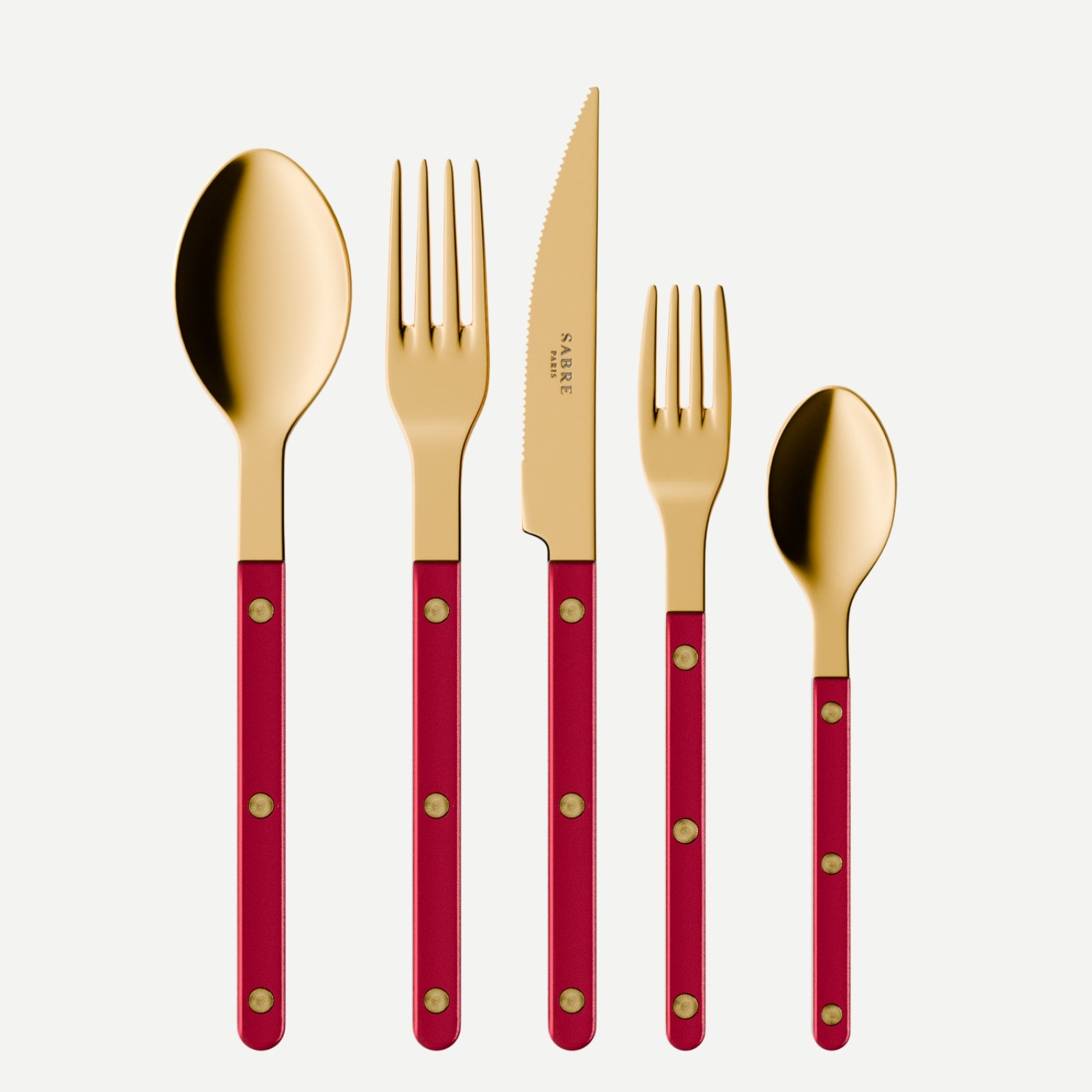 Bistrot Gold Pearly, Red - 20 pieces cutlery set