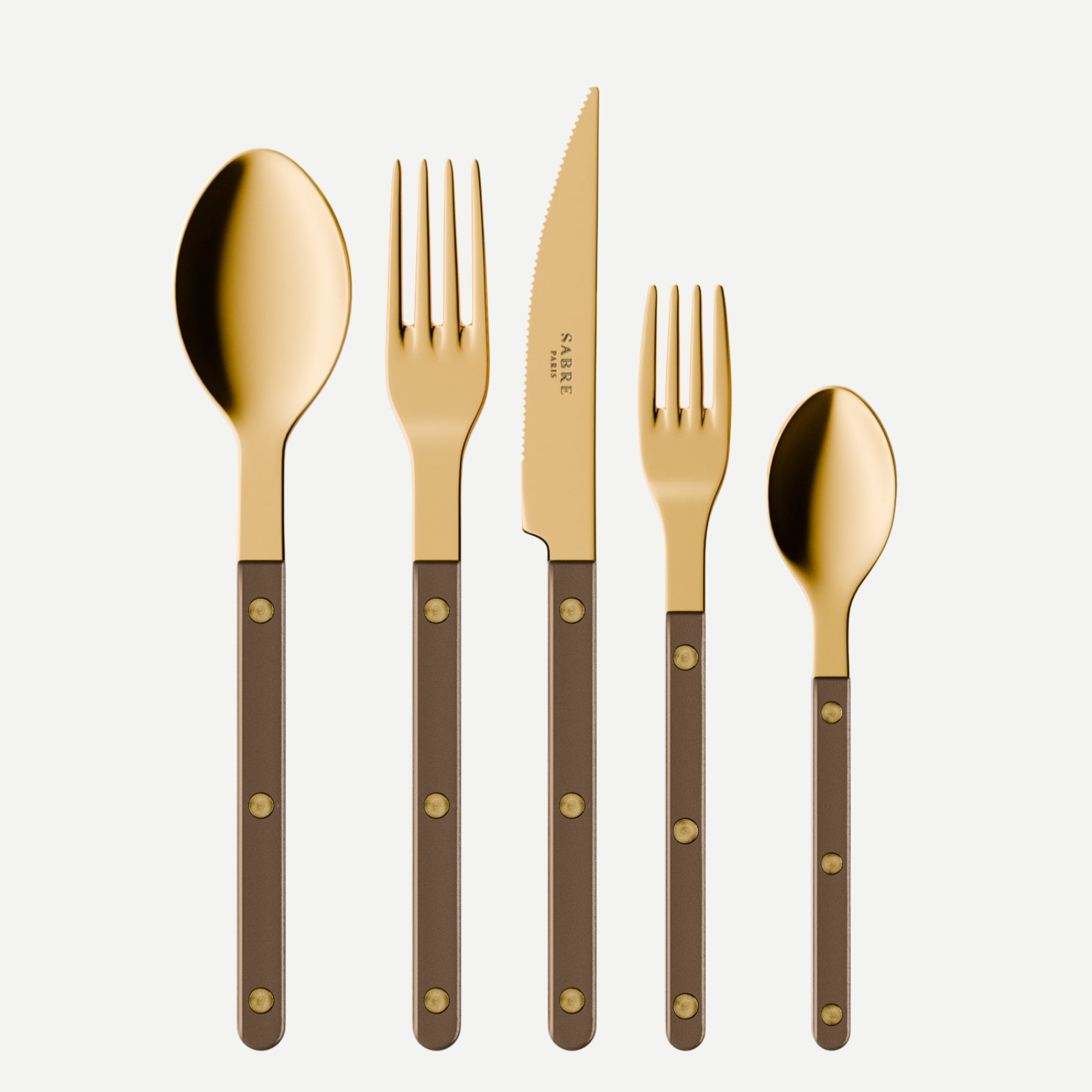Bistrot Gold color Pearly, Brown - 20 pieces cutlery set