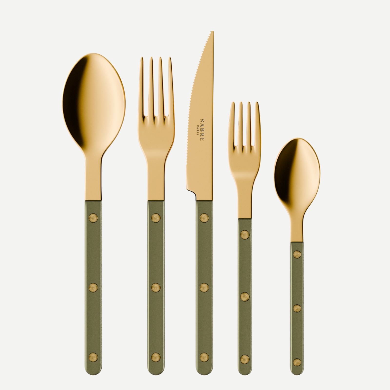 Bistrot Gold color Pearly, Olive - 20 pieces cutlery set