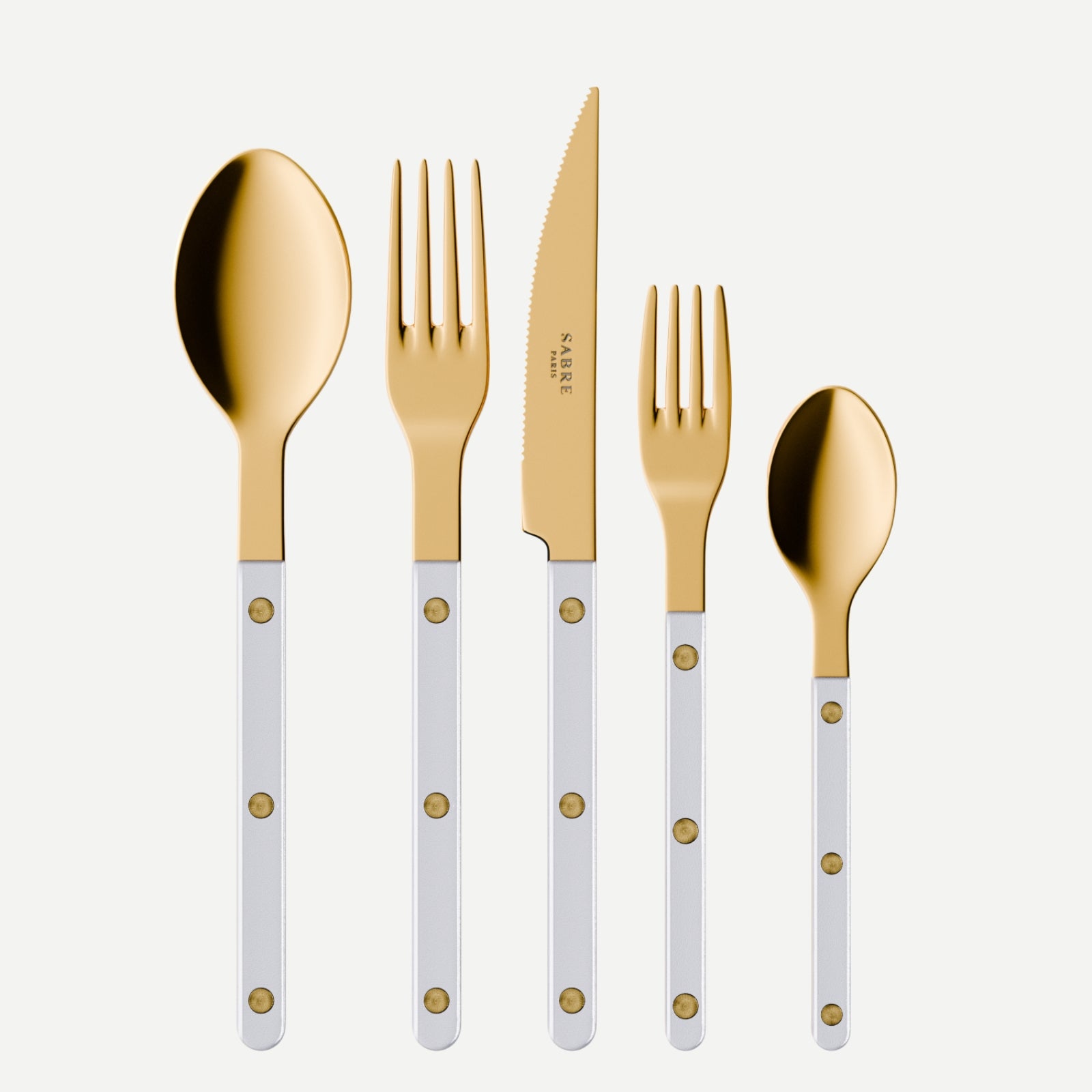 Bistrot Gold Pearly, White - 20 pieces cutlery set