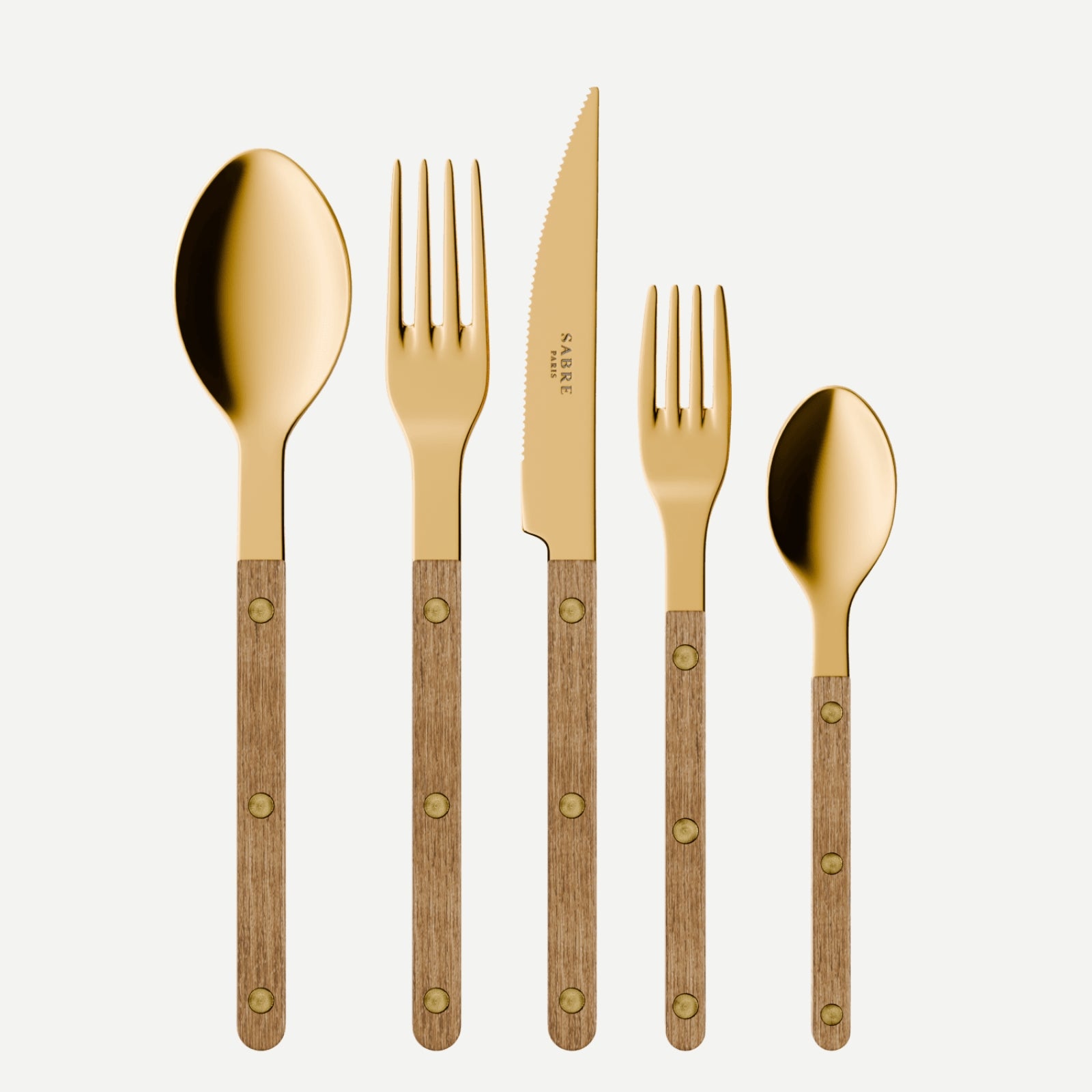 Bistrot Gold Teak, Teak - 5 pieces cutlery set