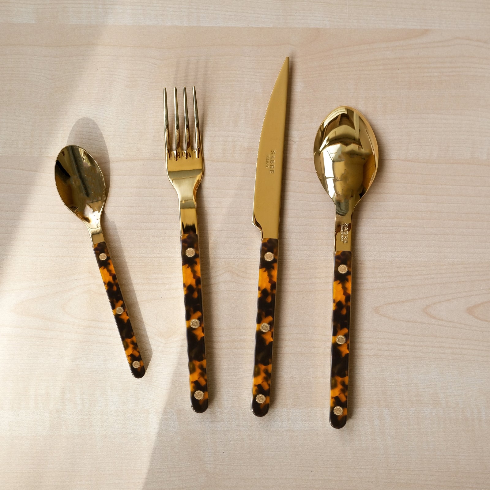 Bistrot Gold Tortoise, Faux Tortoise - 5 pieces cutlery set
